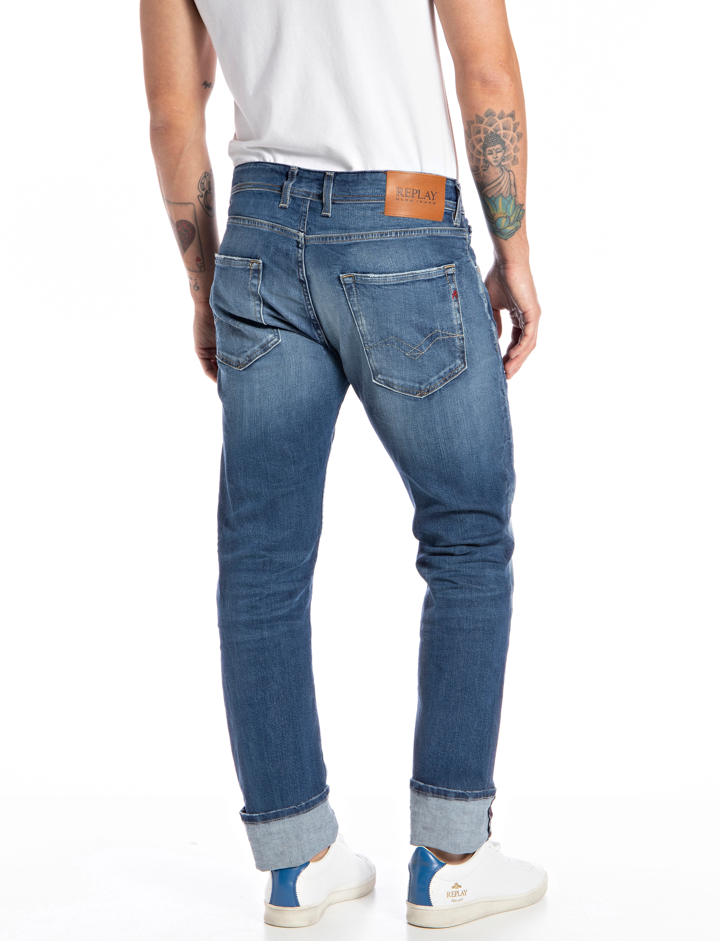 Replay - GROVER Trousers STRAIGHT 573 ONLINE - blue - 3