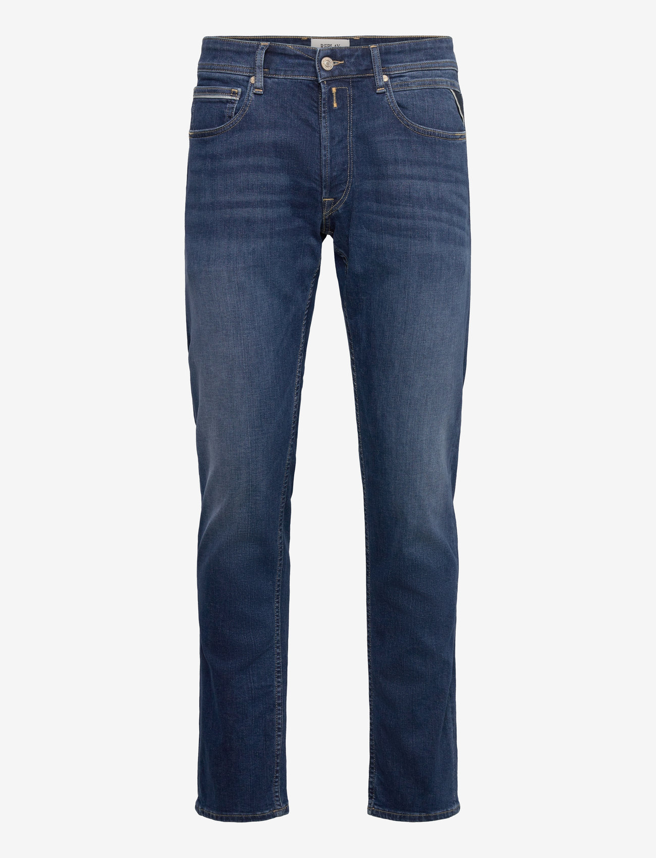 Replay - GROVER Trousers STRAIGHT 573 ECO PLUS - regular piegriezuma džinsa bikses - blue - 0