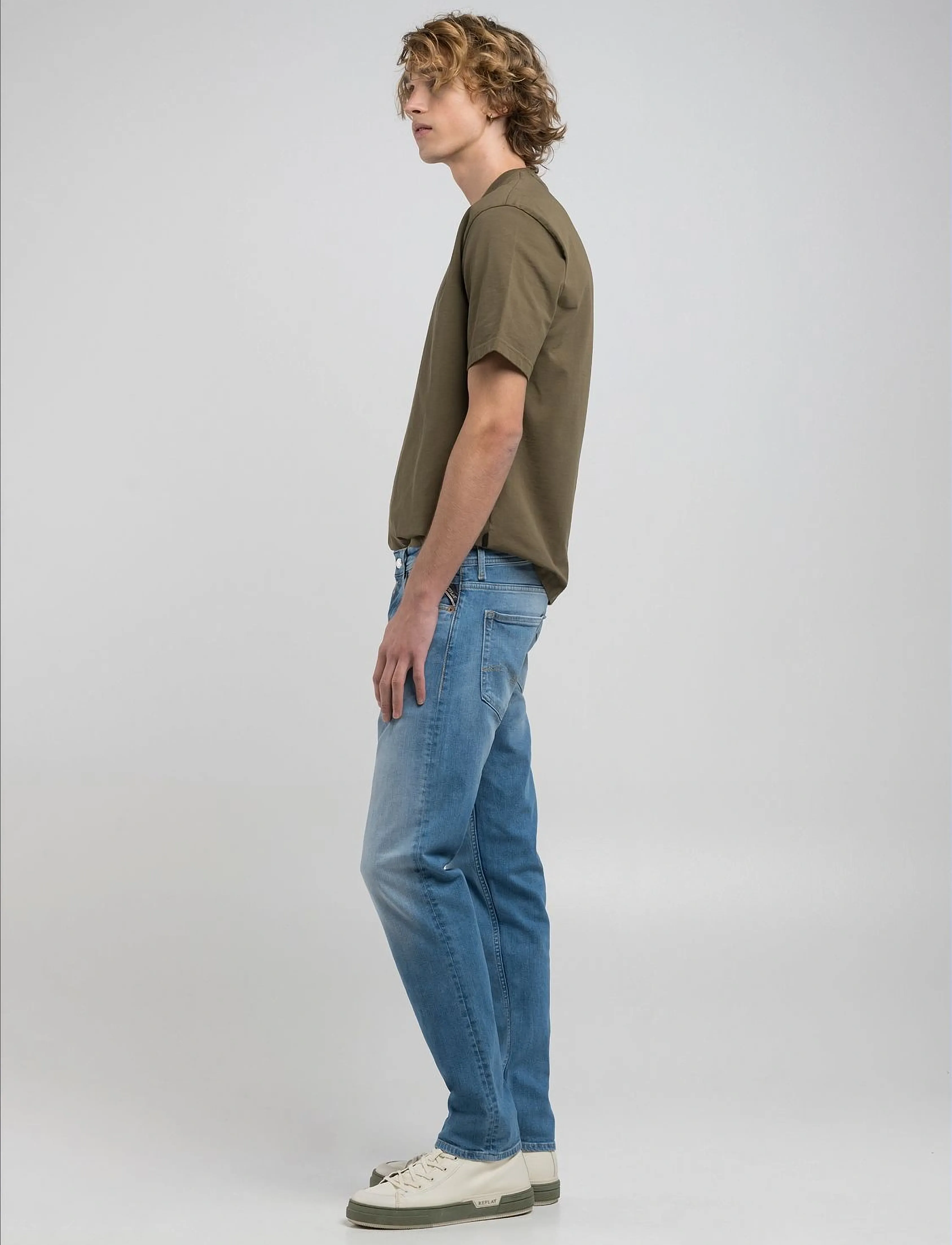 Replay GROVER Trousers STRAIGHT 573 ECO PLUS - Streetstyle - BLUE / blue