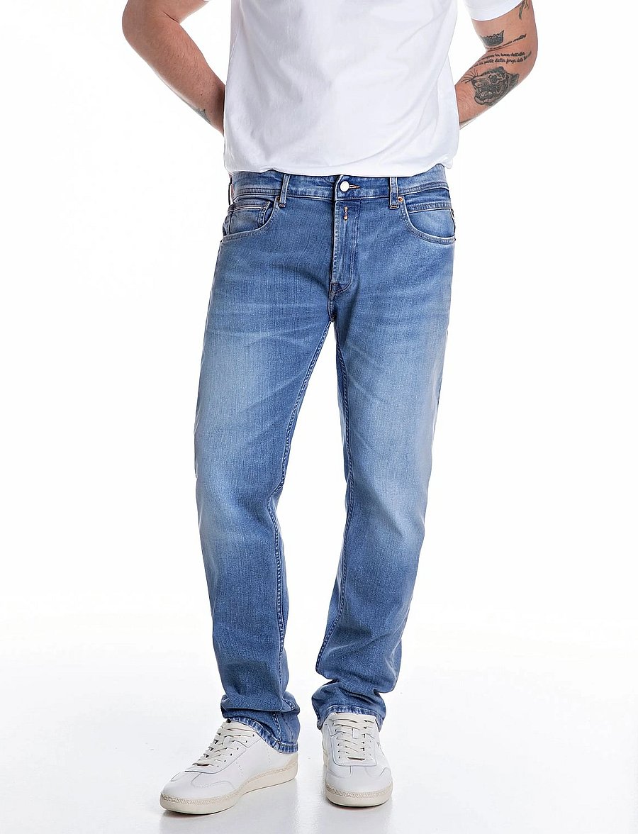 Replay - GROVER Trousers STRAIGHT 573 ECO PLUS - regular jeans - medium blue - 0