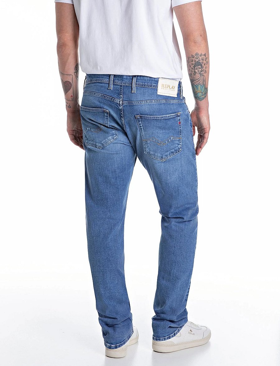 Replay - GROVER Trousers STRAIGHT 573 ECO PLUS - regular jeans - medium blue - 3
