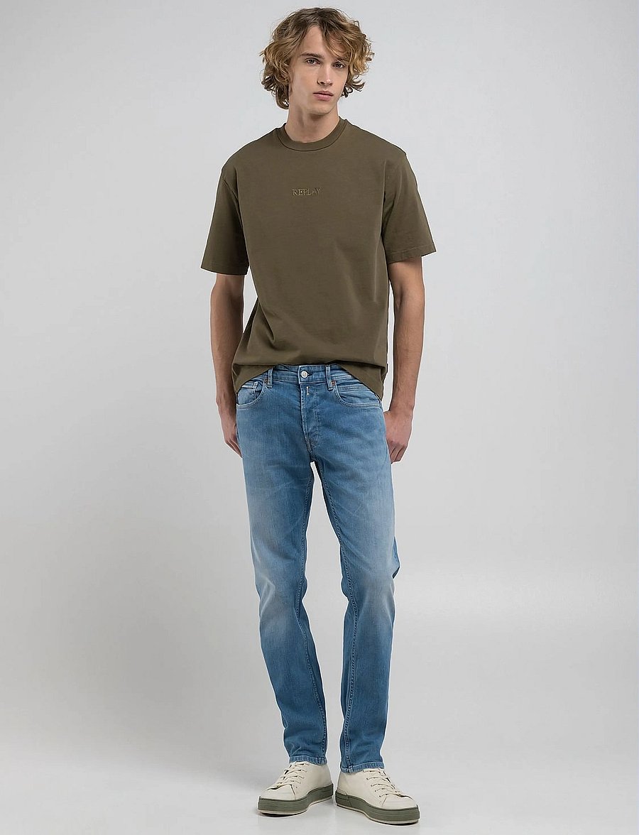 Replay - GROVER Trousers STRAIGHT 573 ECO PLUS - regular jeans - medium blue - 4
