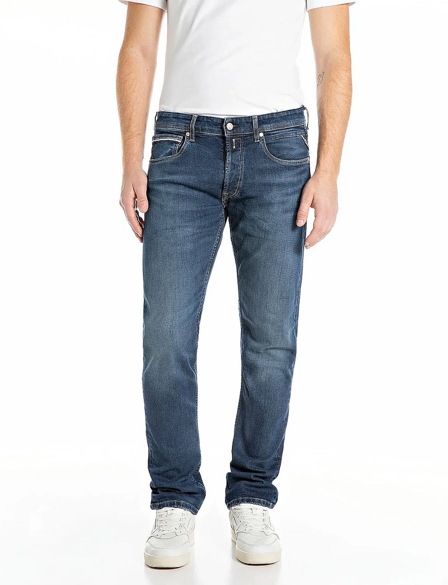 Replay - GROVER Trousers STRAIGHT 573 ECO PLUS - blue - 0