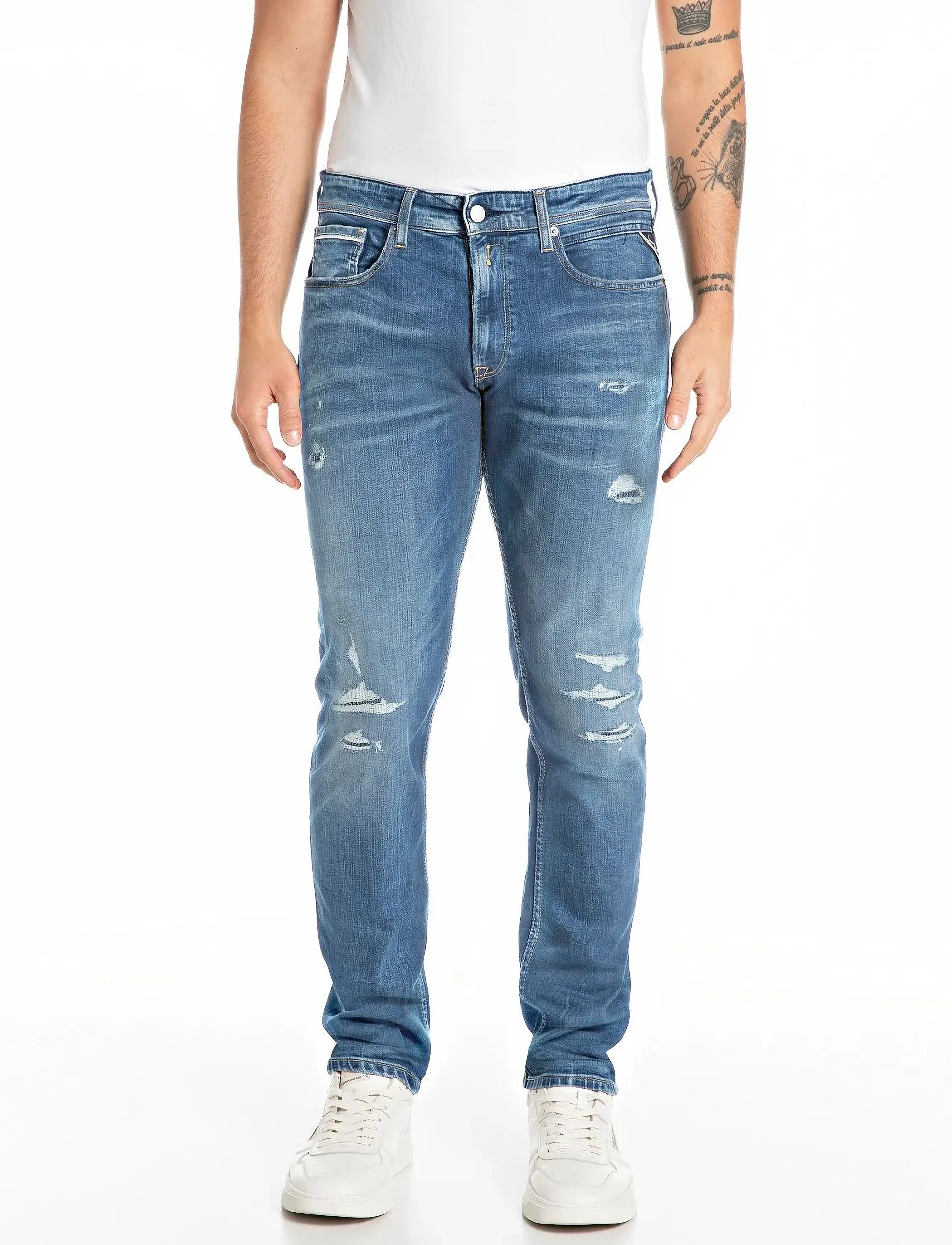 Replay GROVER Trousers STRAIGHT 573 ECO PLUS - Jeans - BLUE / blue