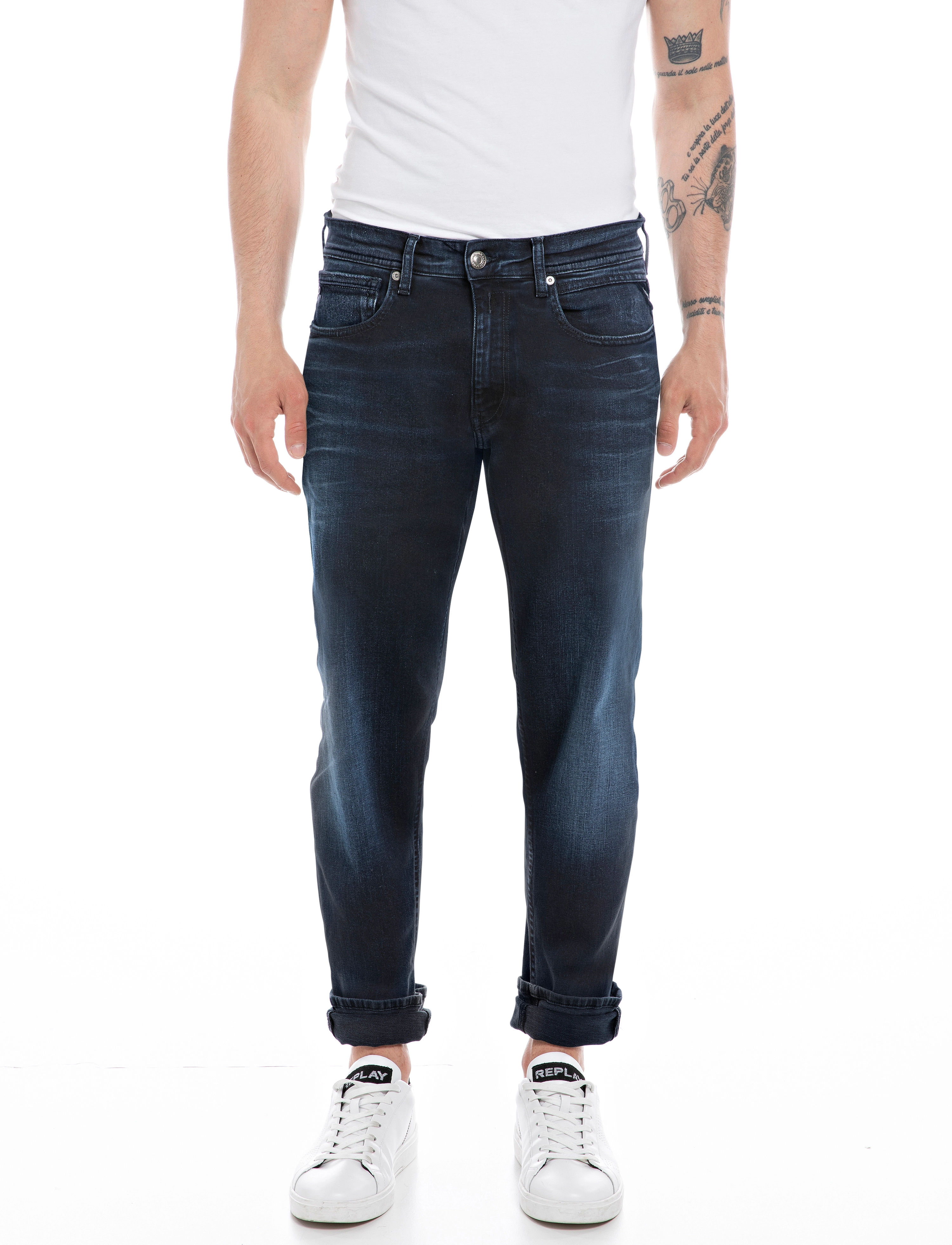 Replay - GROVER Trousers STRAIGHT 573 ONLINE - blue - 5