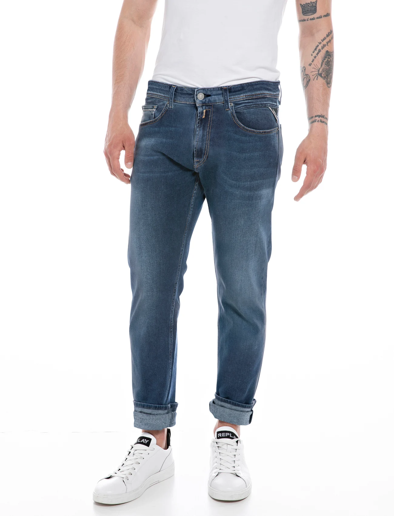 Replay - GROVER Trousers STRAIGHT 99 Denim - slim jeans - blue - 0