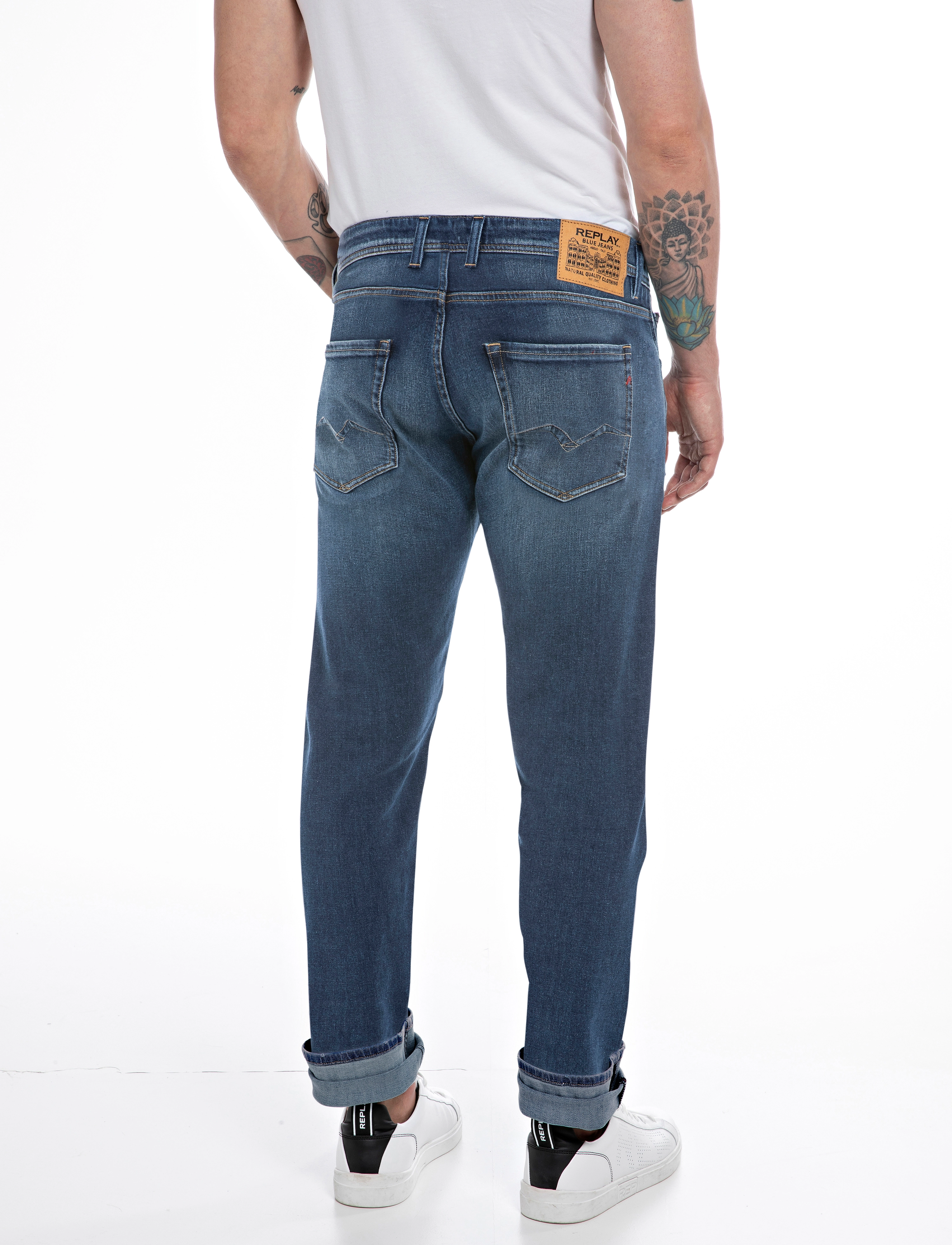 Replay - GROVER Trousers STRAIGHT 99 Denim - blue - 3