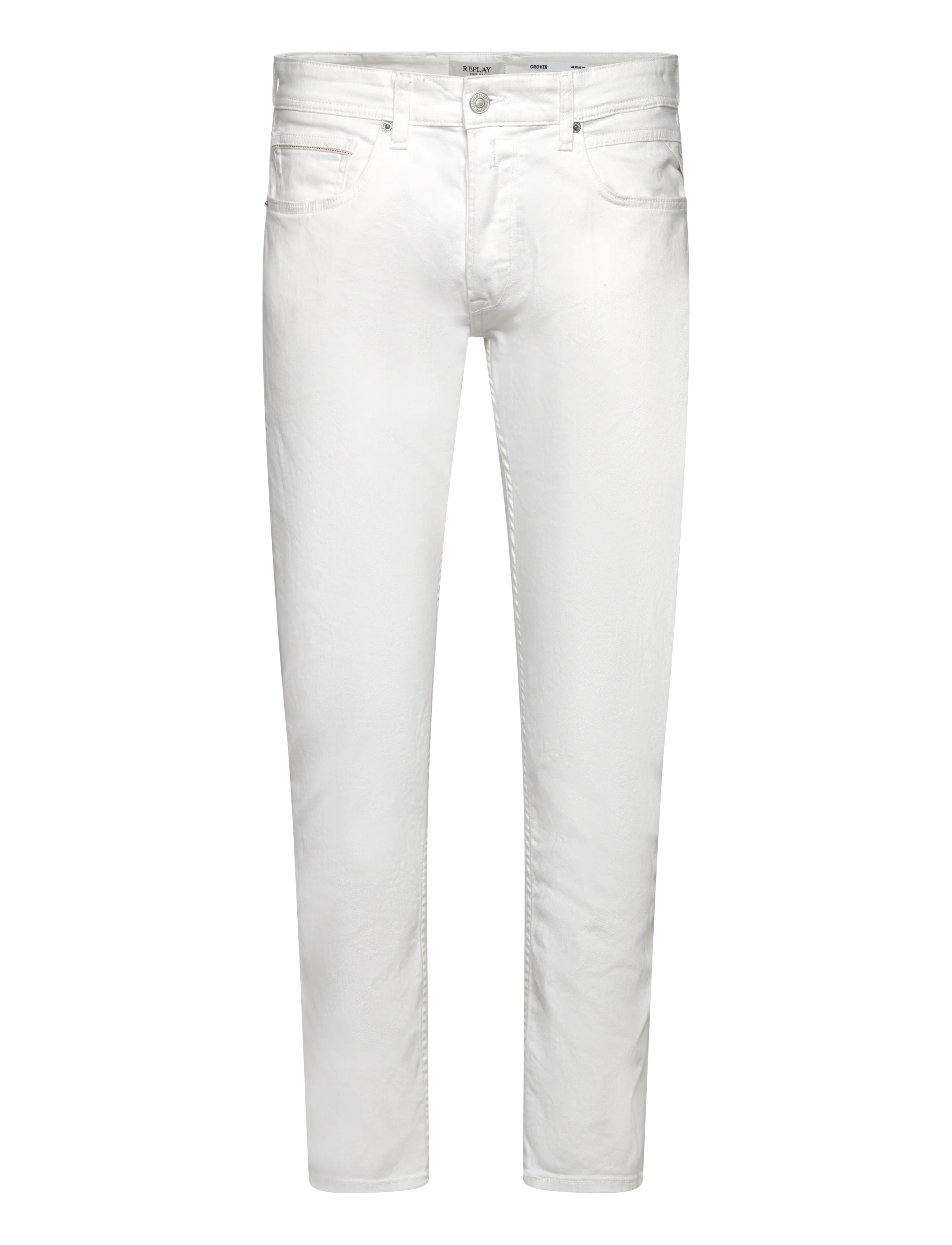Replay GROVER Trousers STRAIGHT - Kleidung - WHITE / white