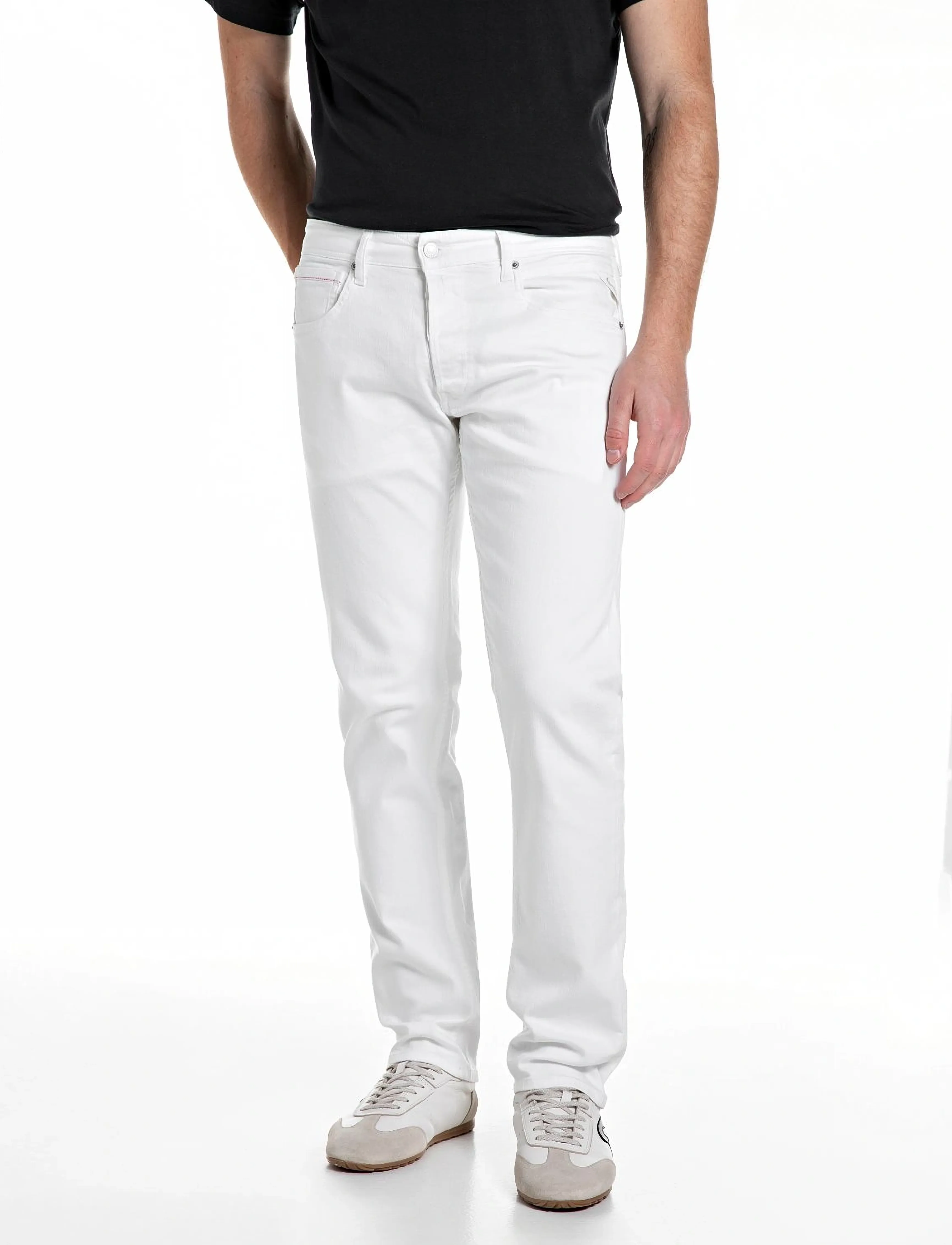 Replay GROVER Trousers STRAIGHT - Jeans - WHITE / white