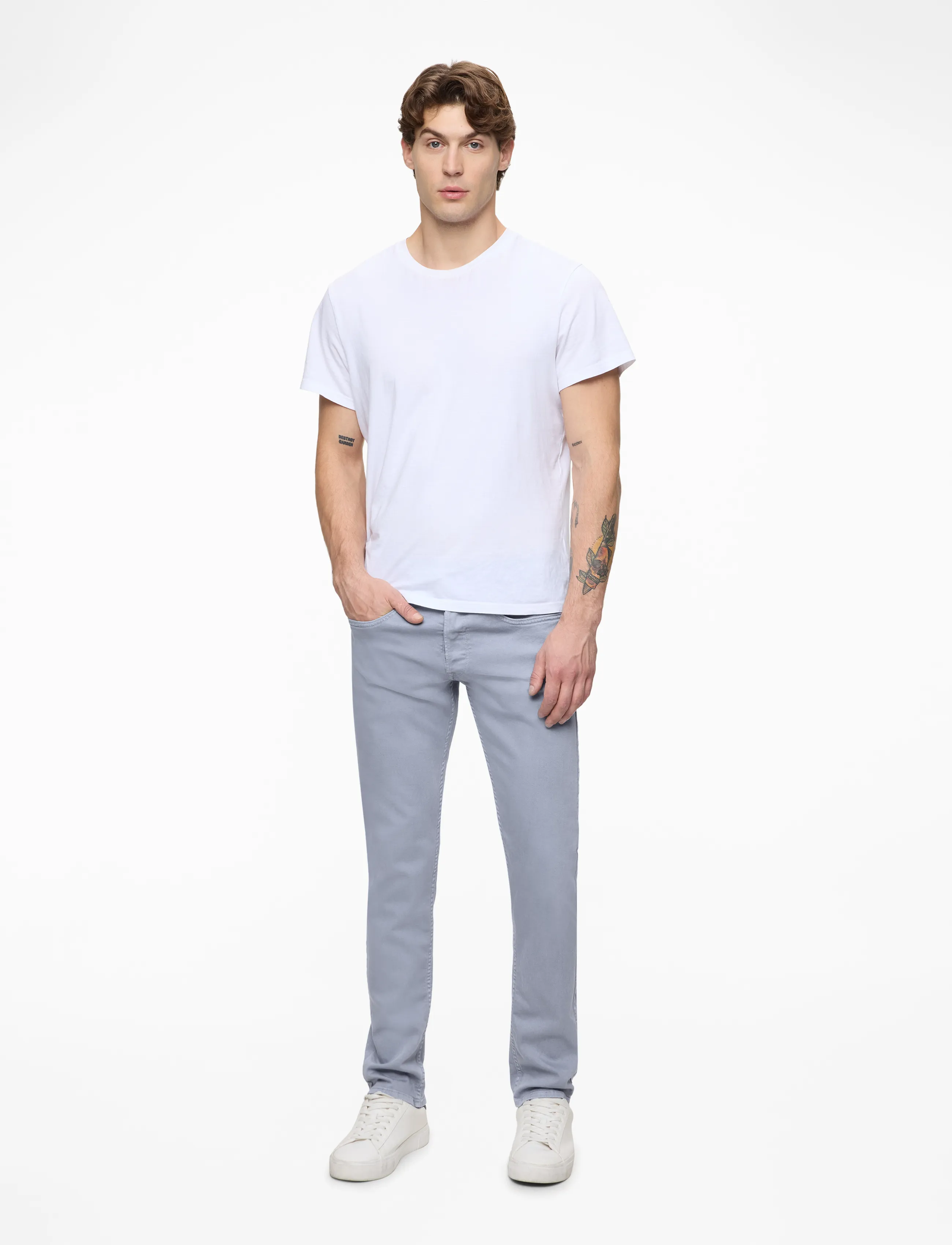 Replay - GROVER Trousers STRAIGHT - tavalised teksad - grey - 2