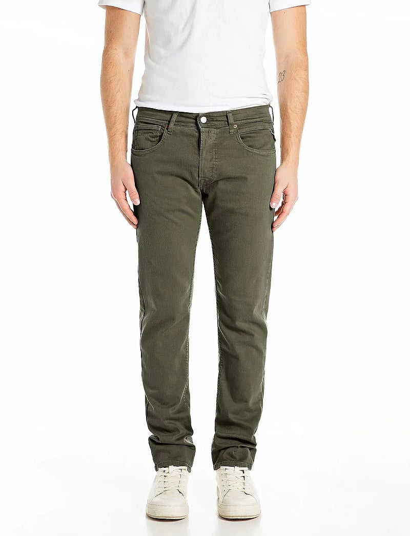 Replay - GROVER Trousers STRAIGHT - regular jeans - military green - 0