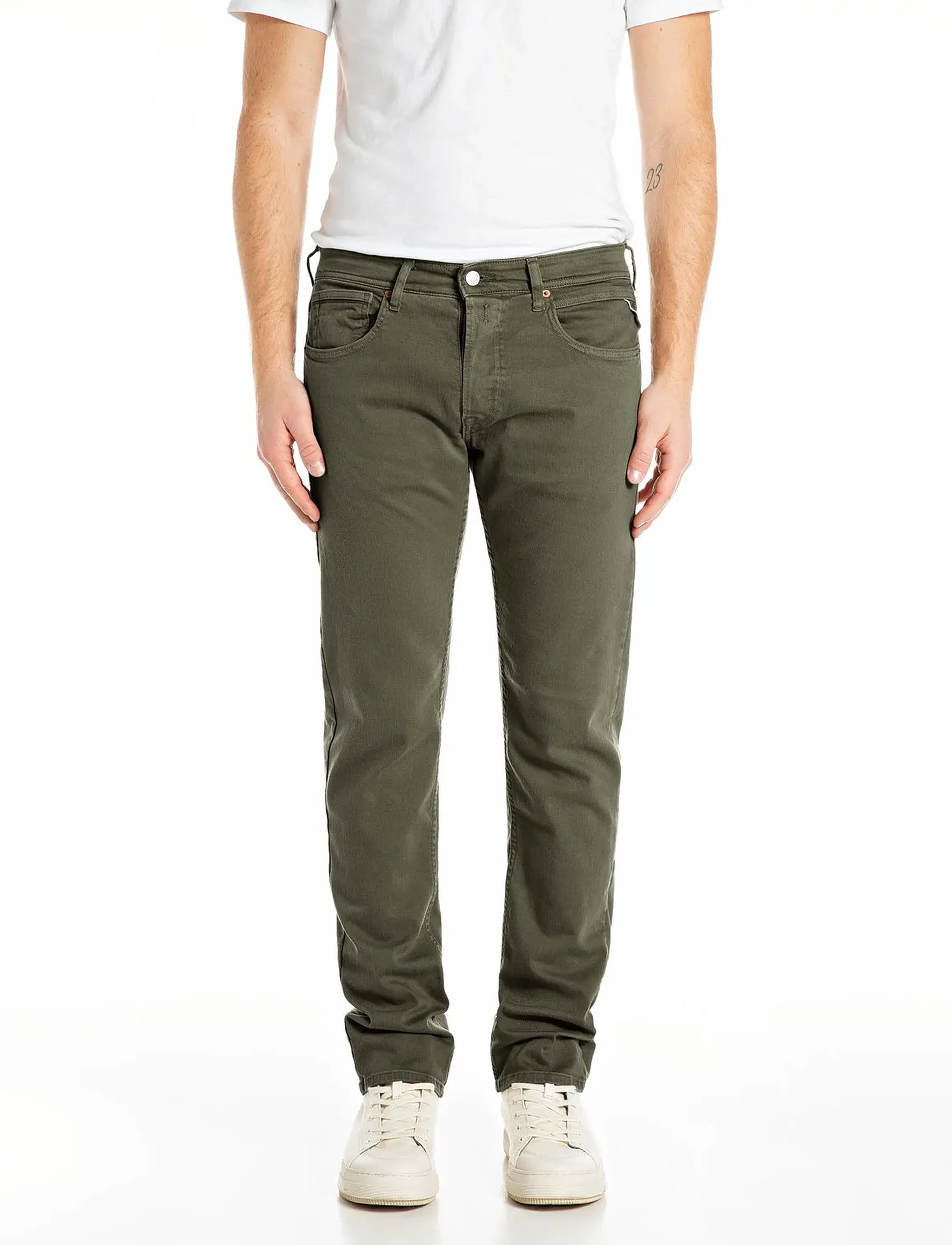 Replay - GROVER Trousers STRAIGHT - byxor & jeans - military green - 0
