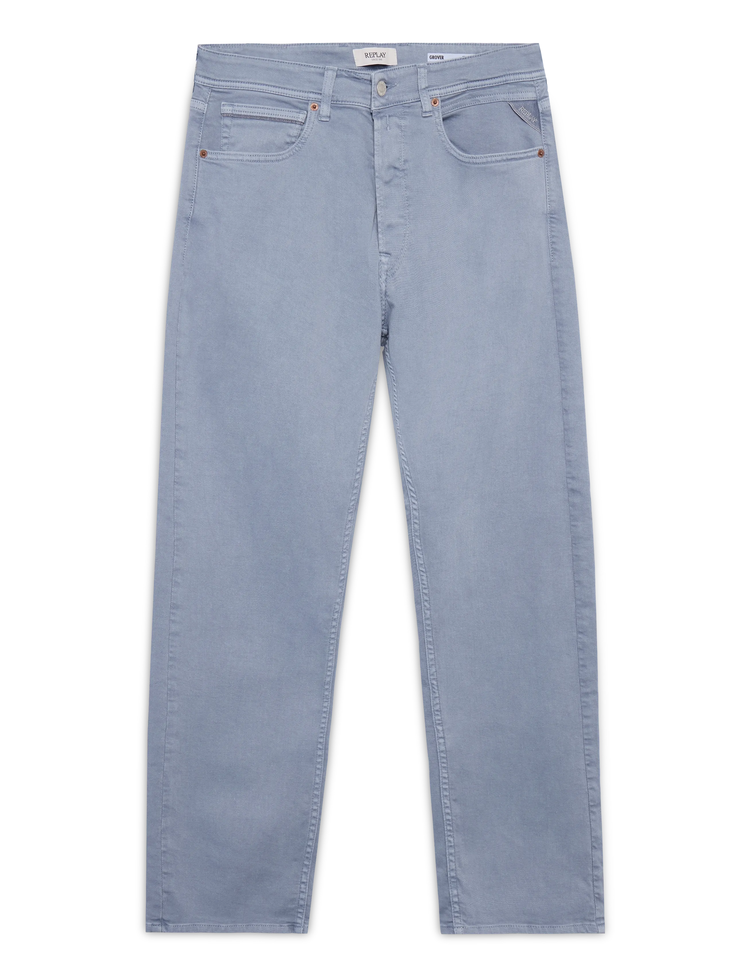 Replay GROVER Trousers STRAIGHT - Replay Men - PERWINKLE / grey