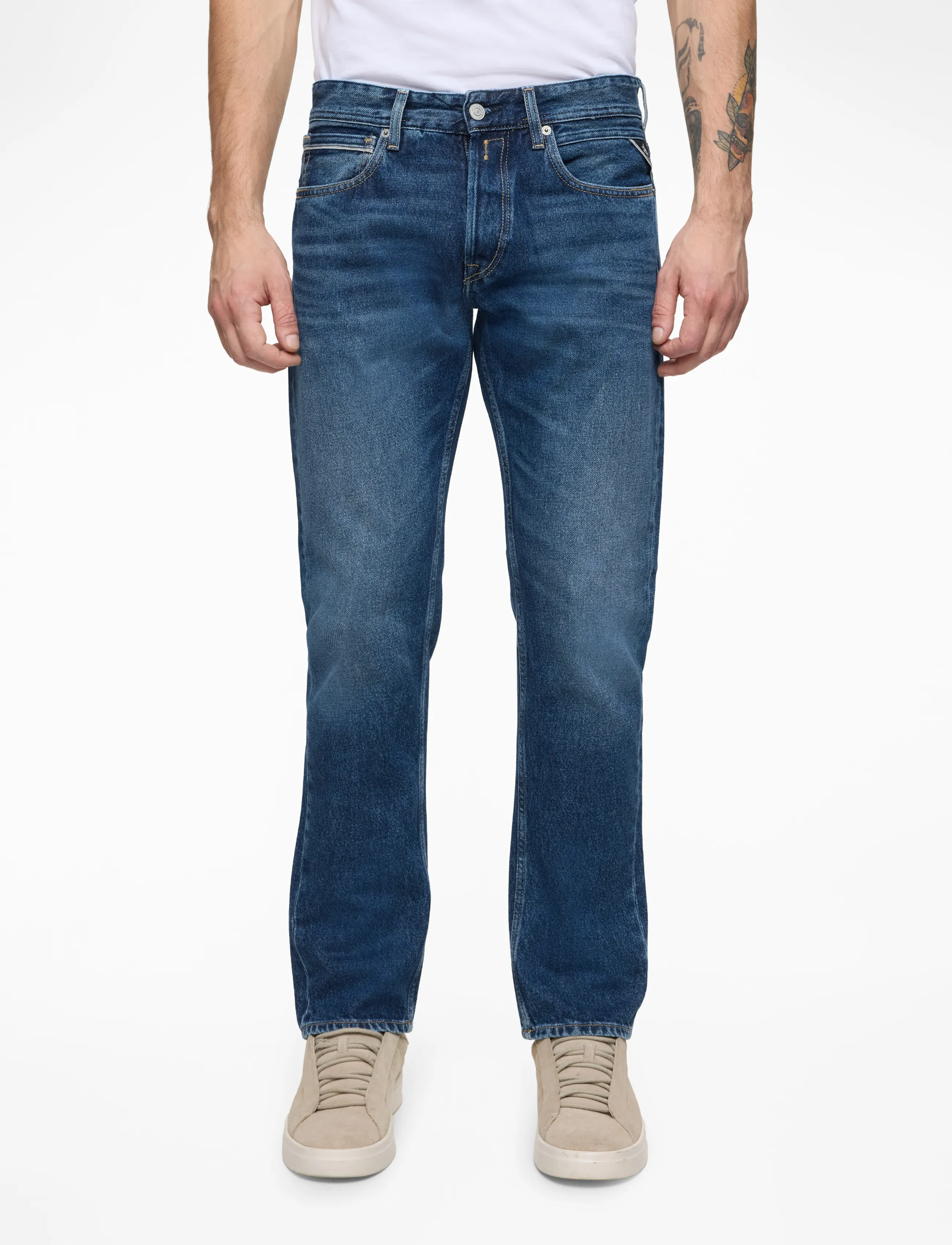 Replay - GROVER Trousers STRAIGHT 99 Denim - dark blue - 1