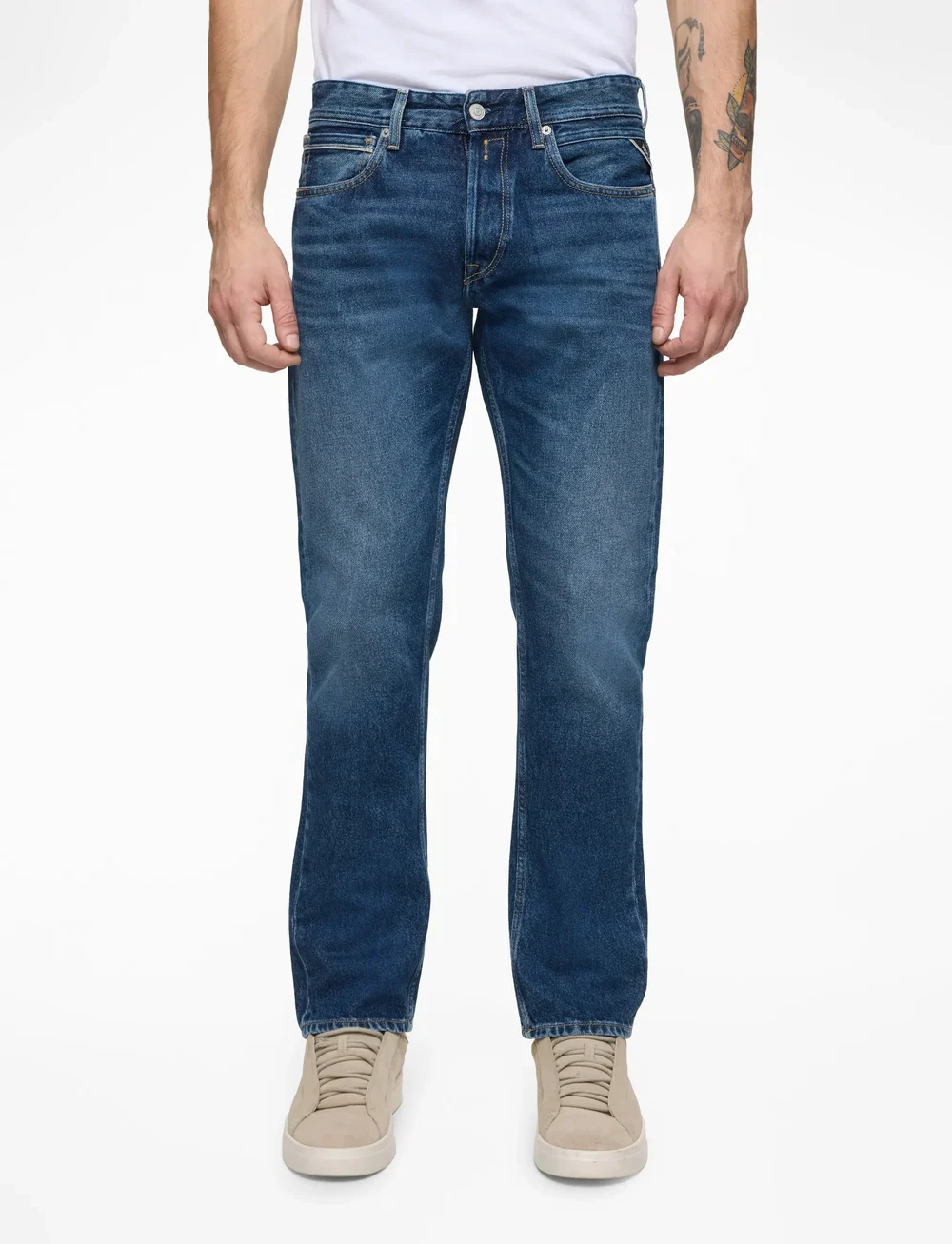 Replay - GROVER Trousers STRAIGHT 99 Denim - regular jeans - dark blue - 0