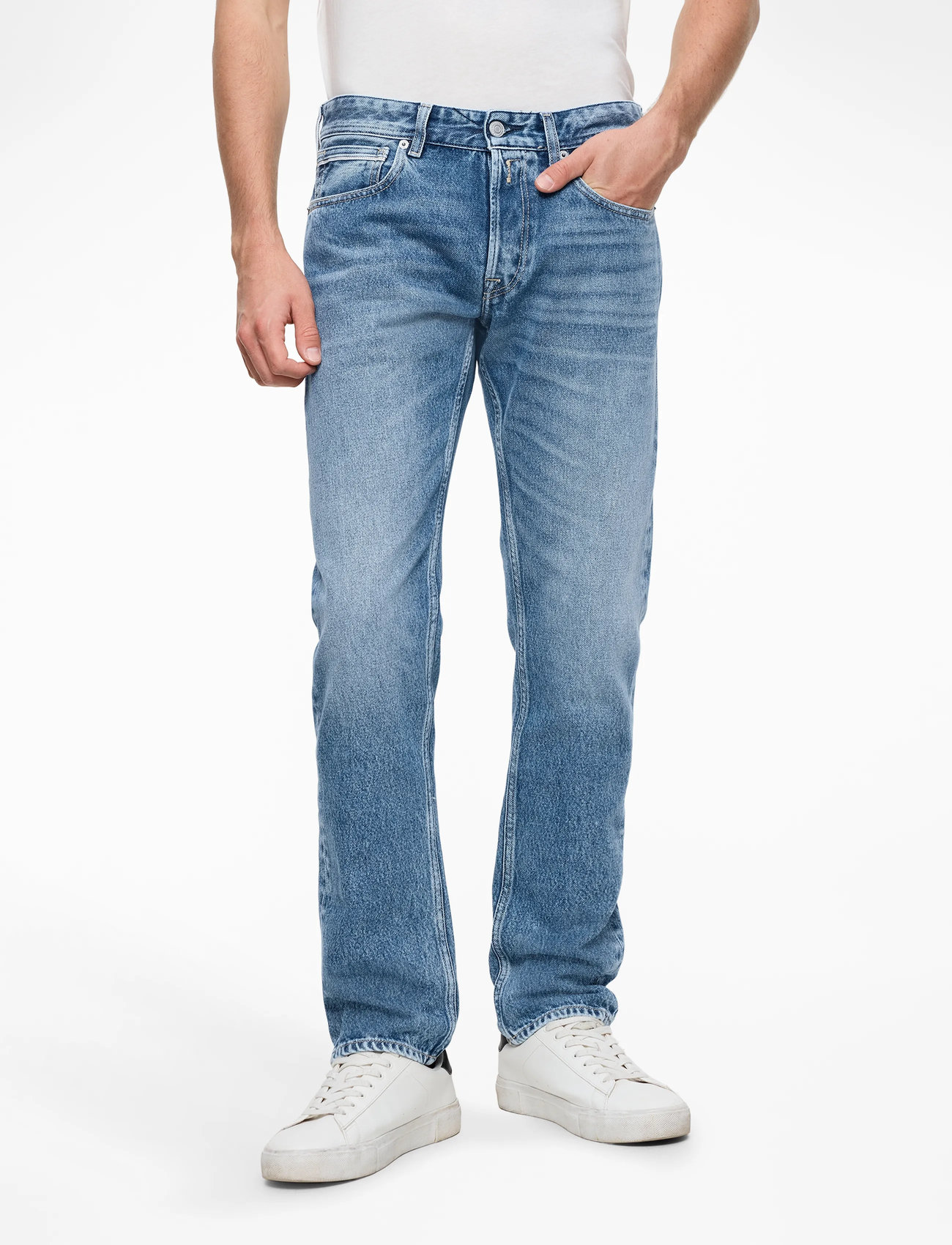 Replay - GROVER Trousers STRAIGHT 99 Denim - regular jeans - medium blue - 0