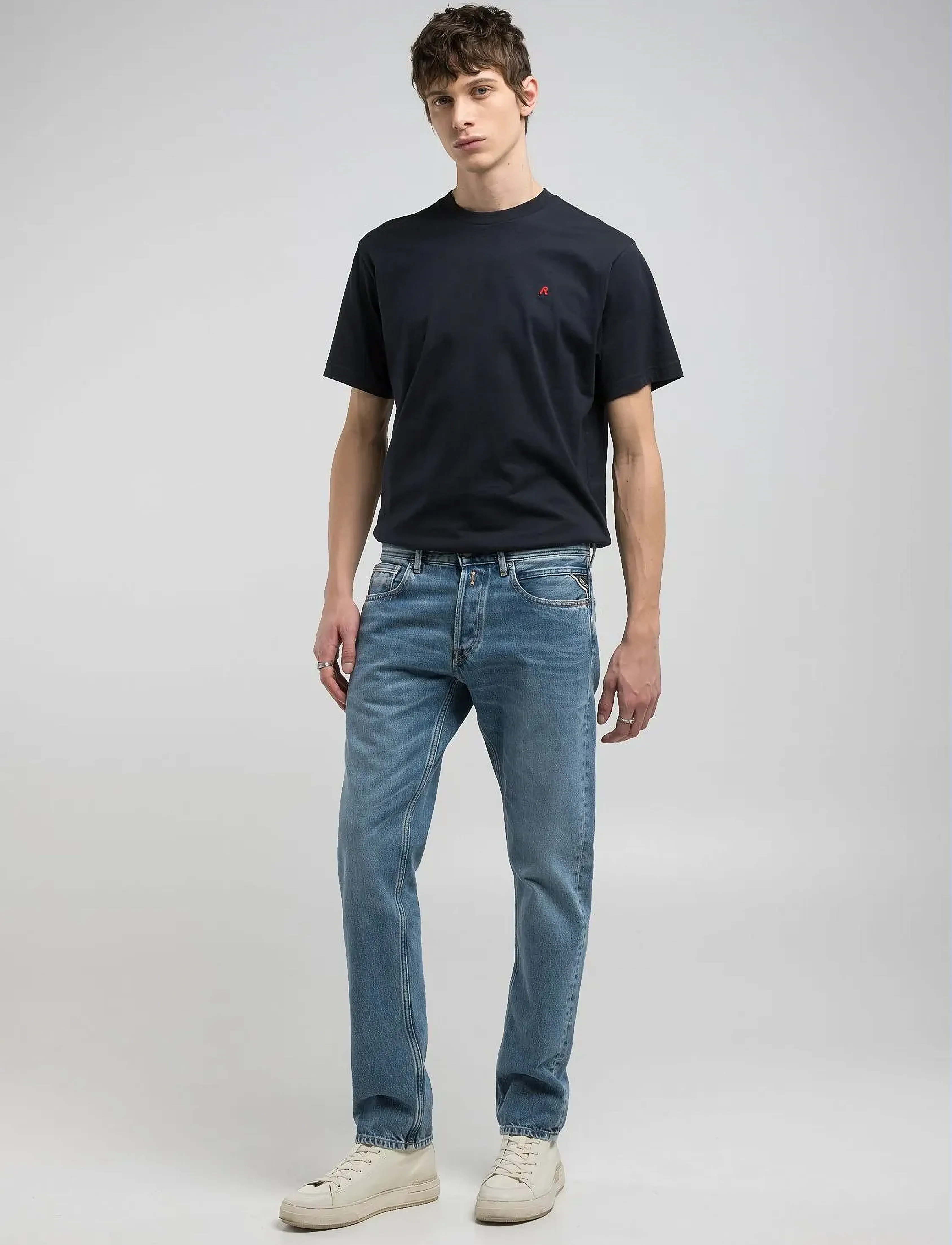 Replay - GROVER Trousers STRAIGHT 99 Denim - medium blue - 4