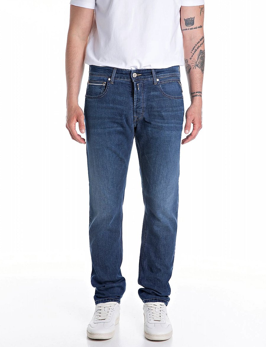 Replay - GROVER Trousers STRAIGHT 573 ECO PLUS,Sustainable - regular jeans - blue - 0
