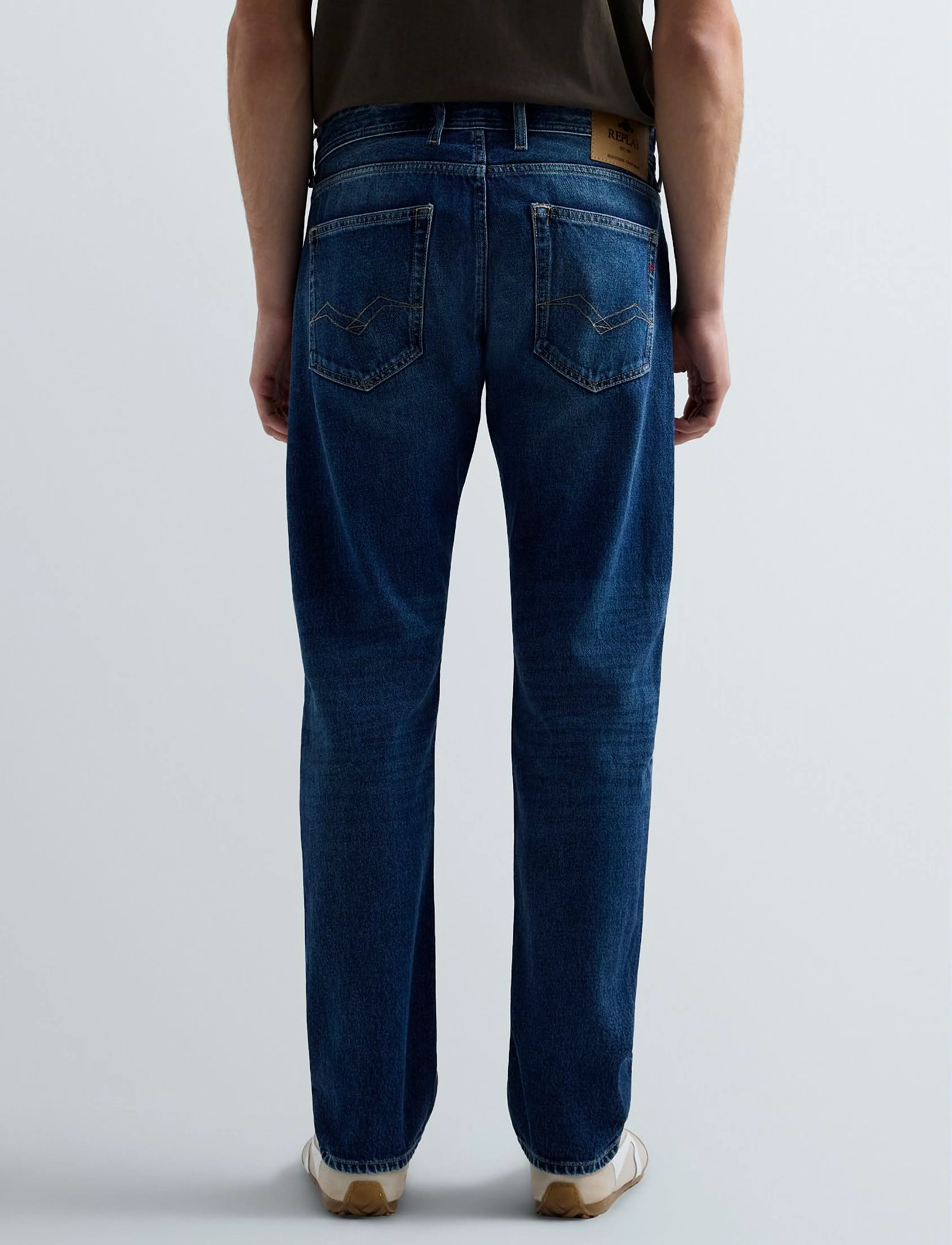 Replay GROVER Trousers STRAIGHT 99 Denim - Streetstyle - DARK BLUE / navy
