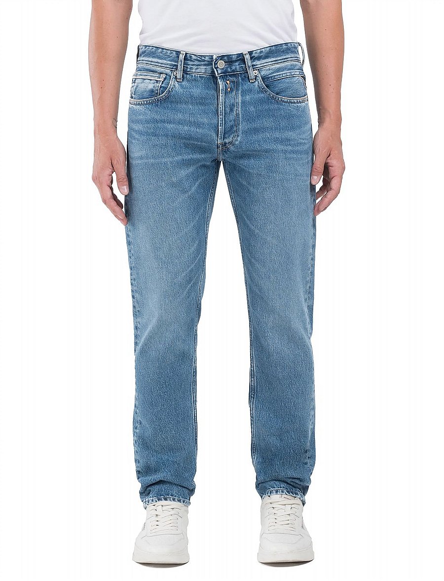 Replay - GROVER Trousers STRAIGHT 99 Denim - regular jeans - medium blue - 0