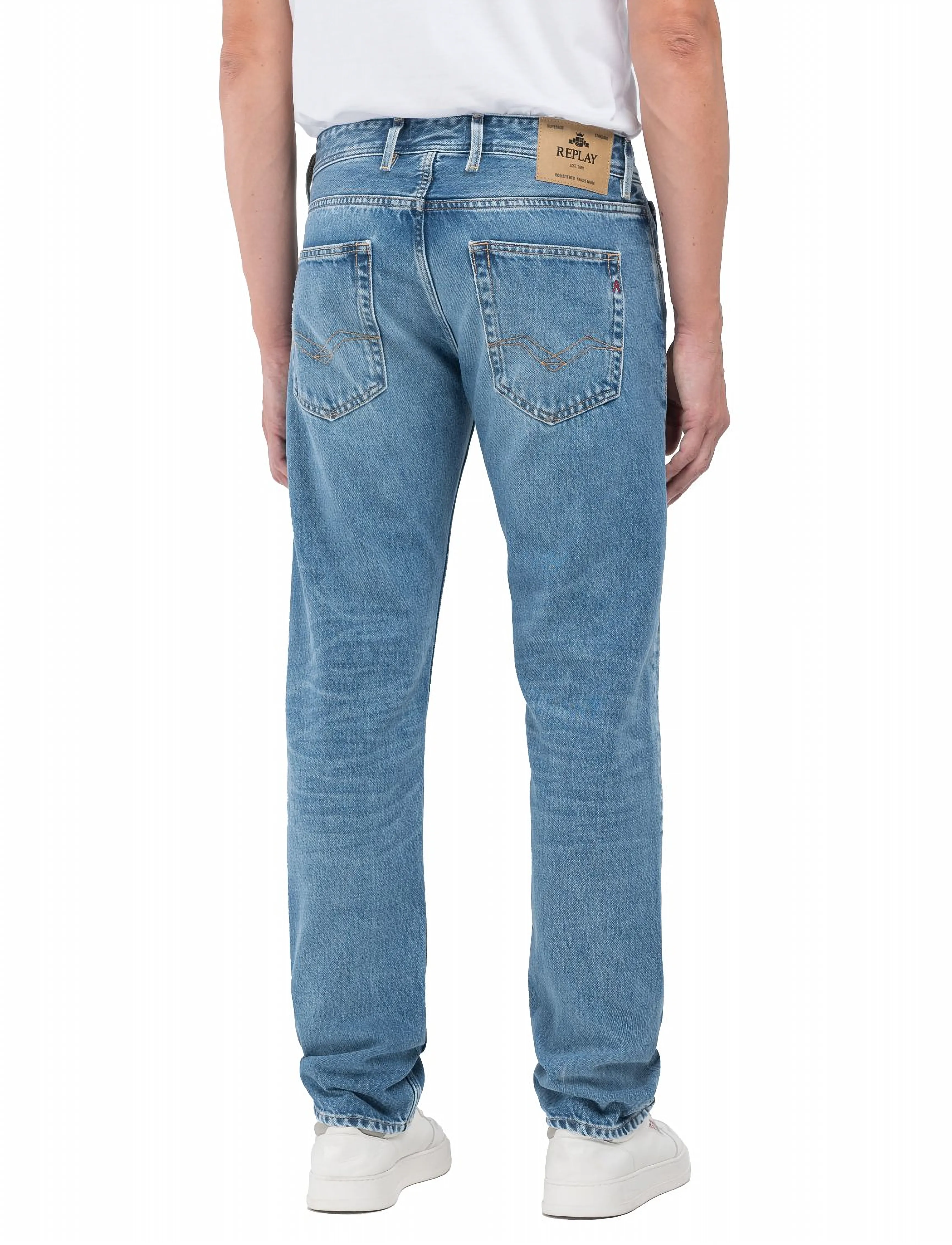 Replay - GROVER Trousers STRAIGHT 99 Denim - regular jeans - medium blue - 3