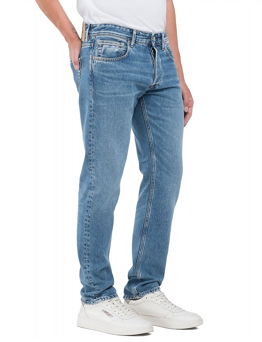 Replay - GROVER Trousers STRAIGHT 99 Denim - regular jeans - medium blue - 4