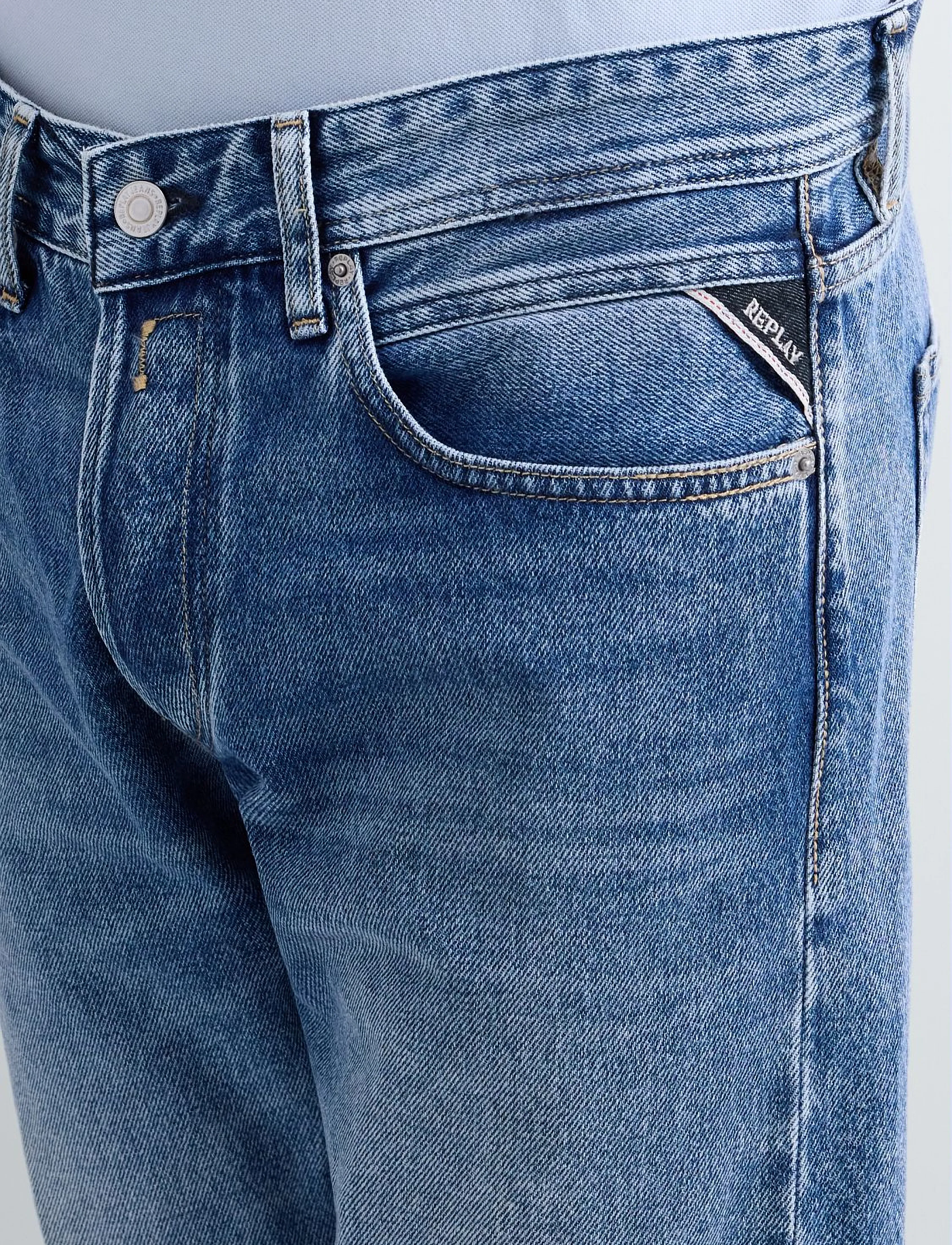 REPLAY Grover Trousers Straight 99 Denim jeans herr – bild 7