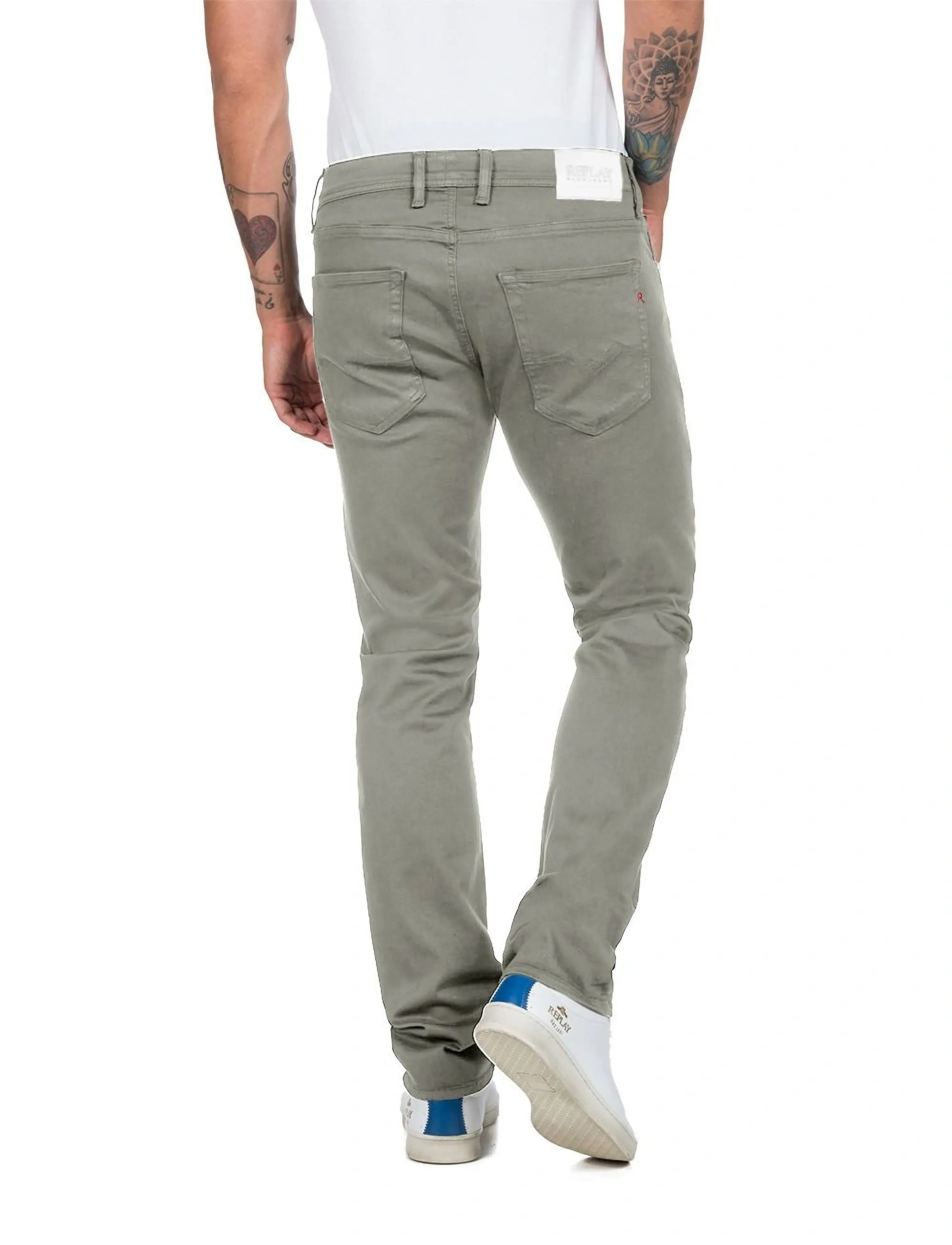 Replay - GROVER Trousers STRAIGHT Hyperflex Colour XLite - beinar gallabuxur - green - 3