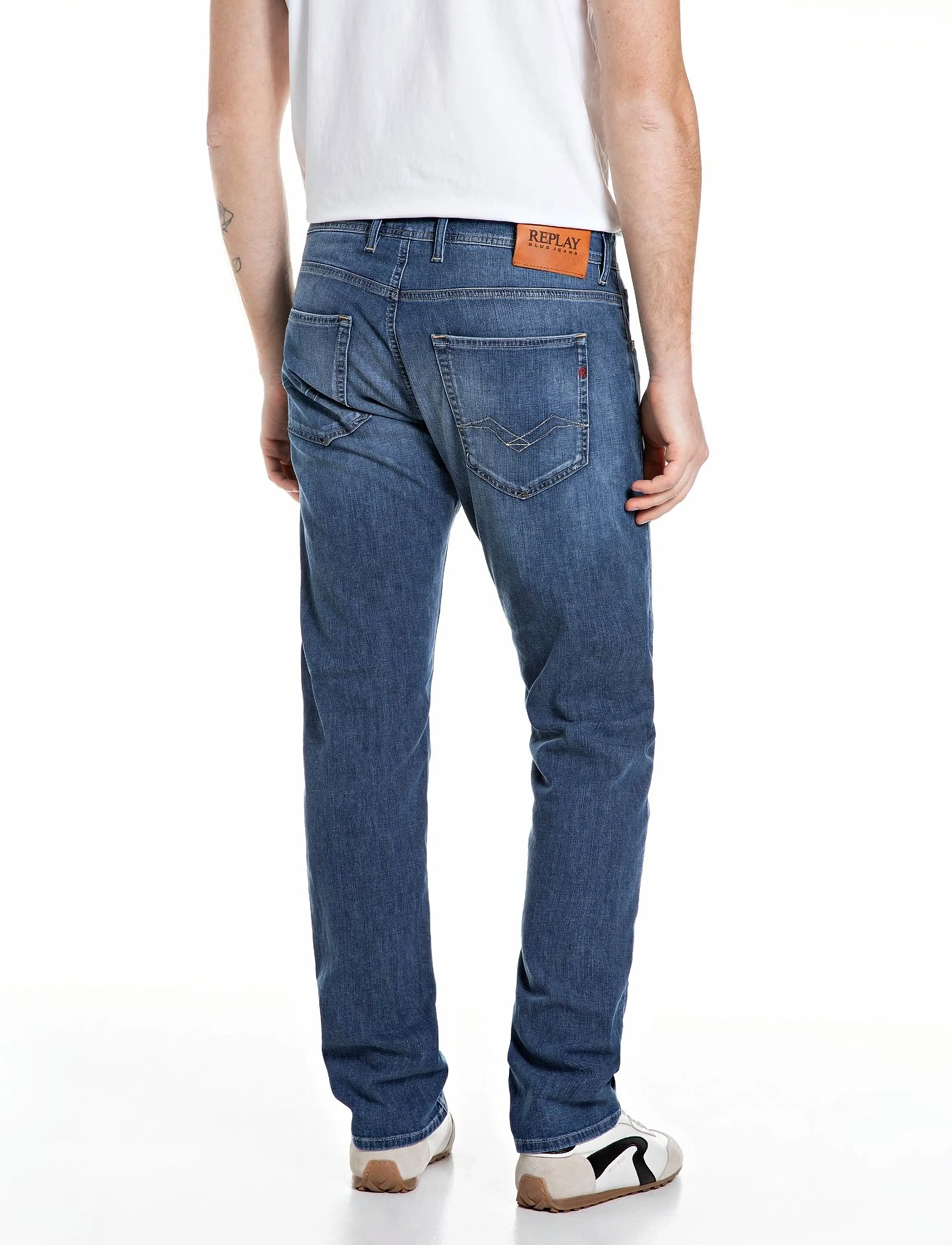 Replay - GROVER Trousers STRAIGHT X-Lite Plus - tavalised teksad - medium blue - 3