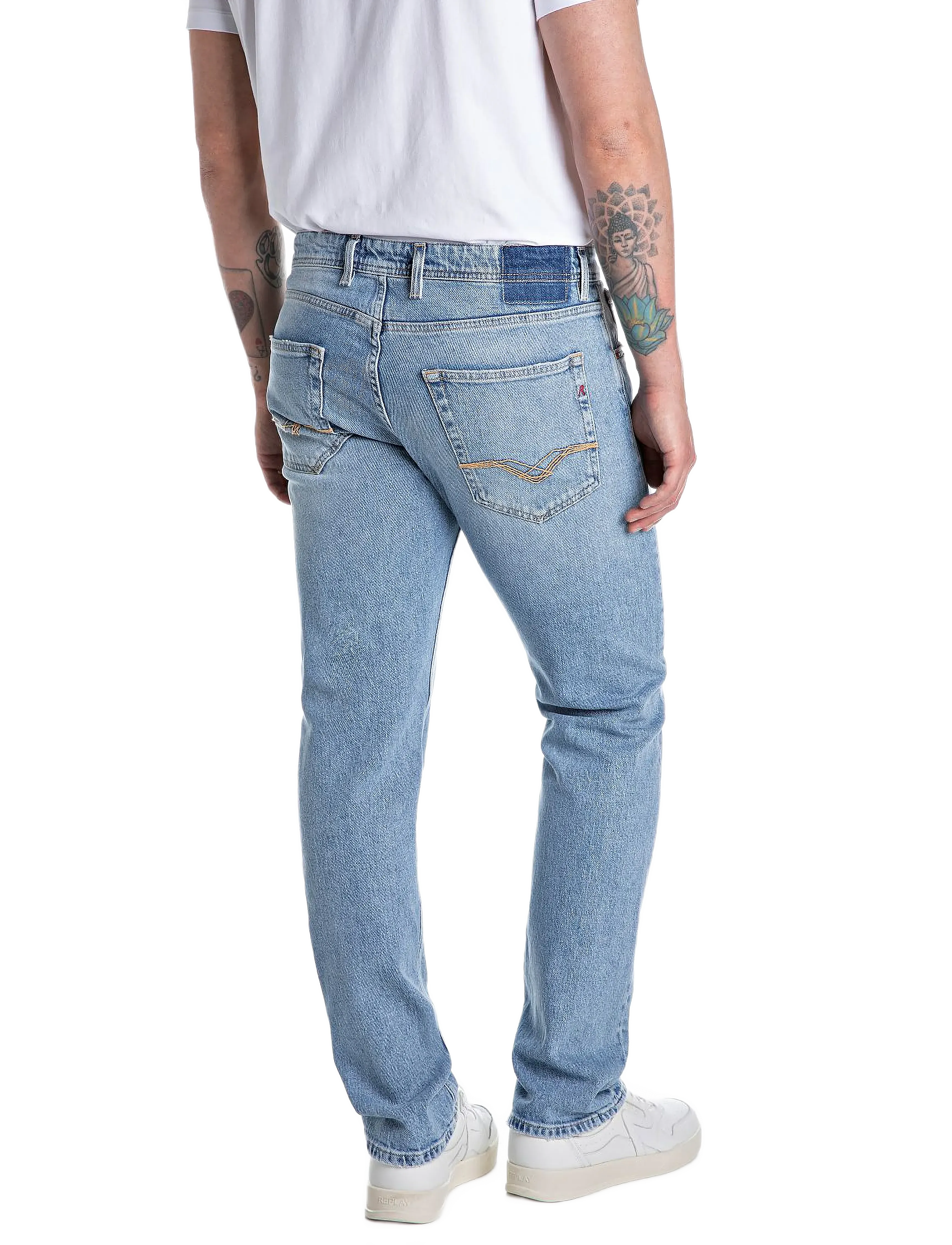 Replay - GROVER Trousers STRAIGHT Original - blue - 2