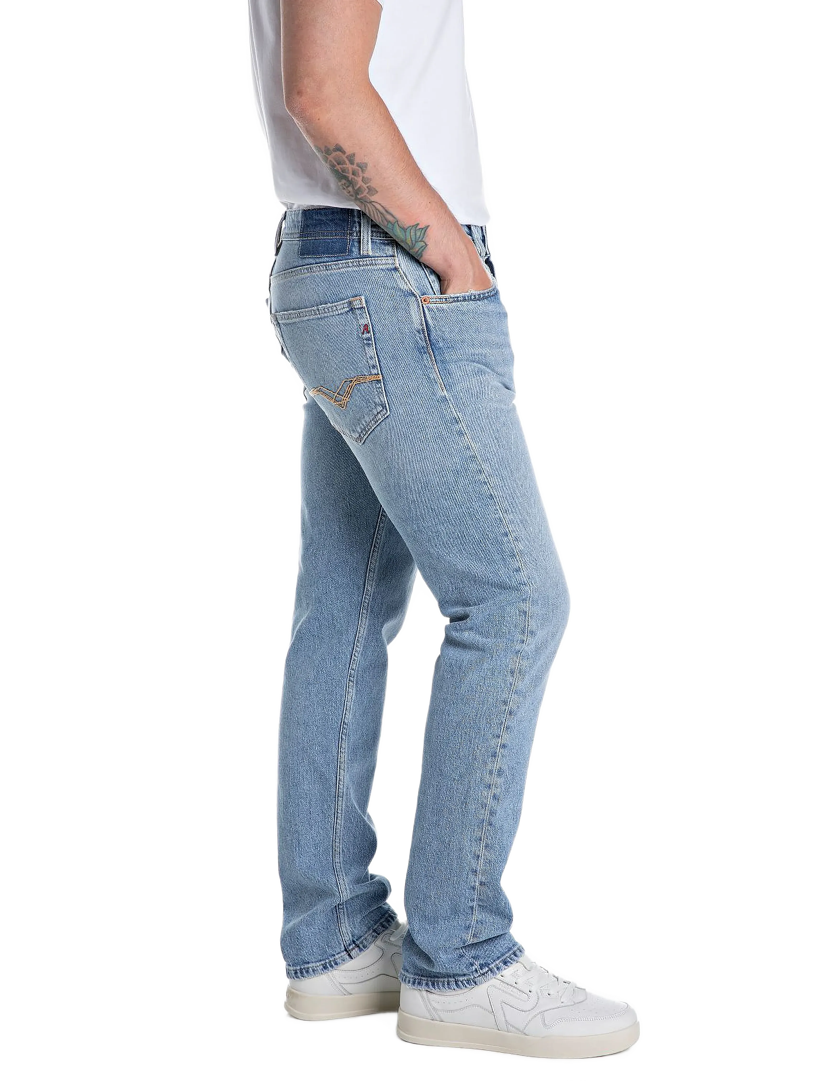 Replay - GROVER Trousers STRAIGHT Original - blue - 3
