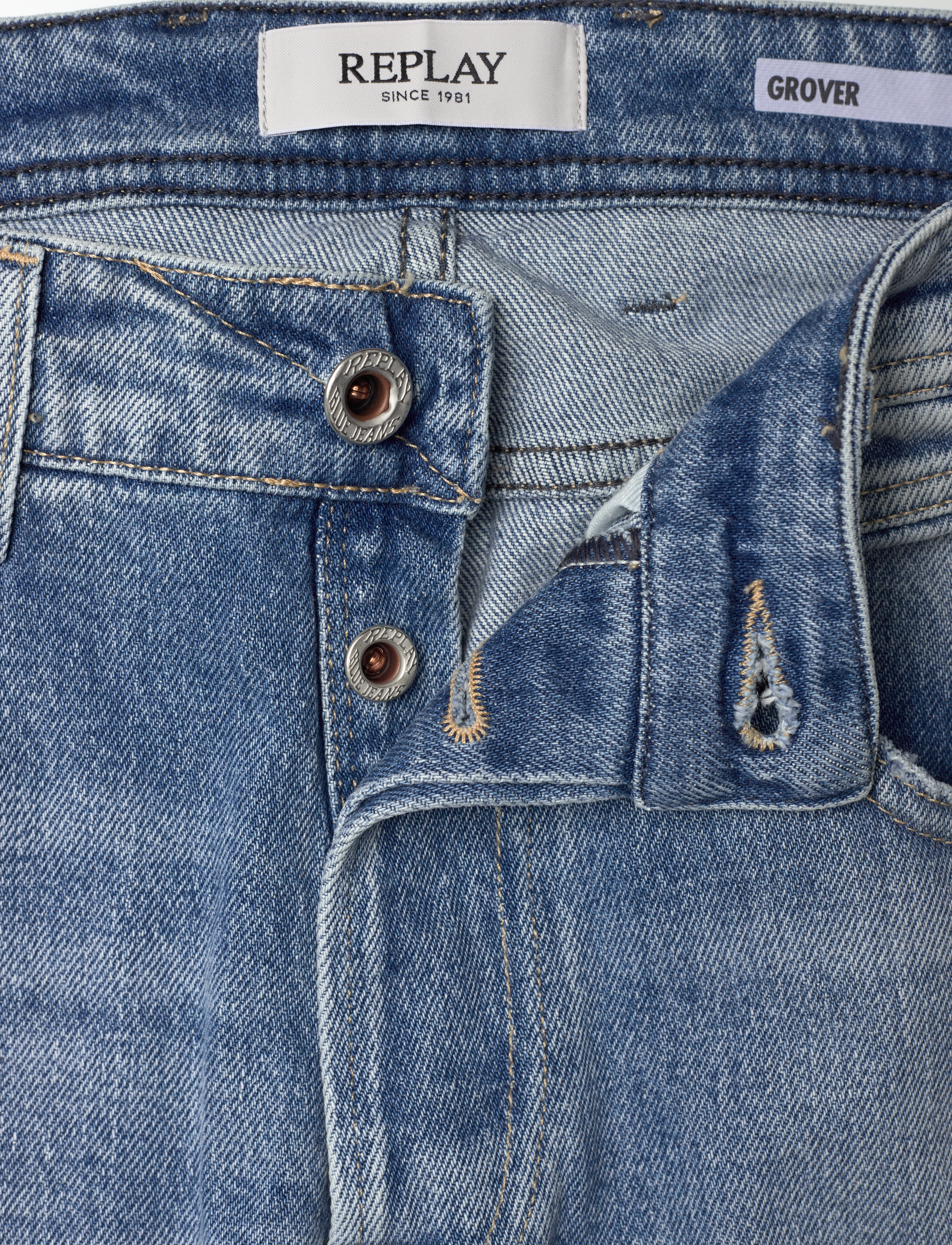 Replay - GROVER Trousers STRAIGHT Original - blue - 5