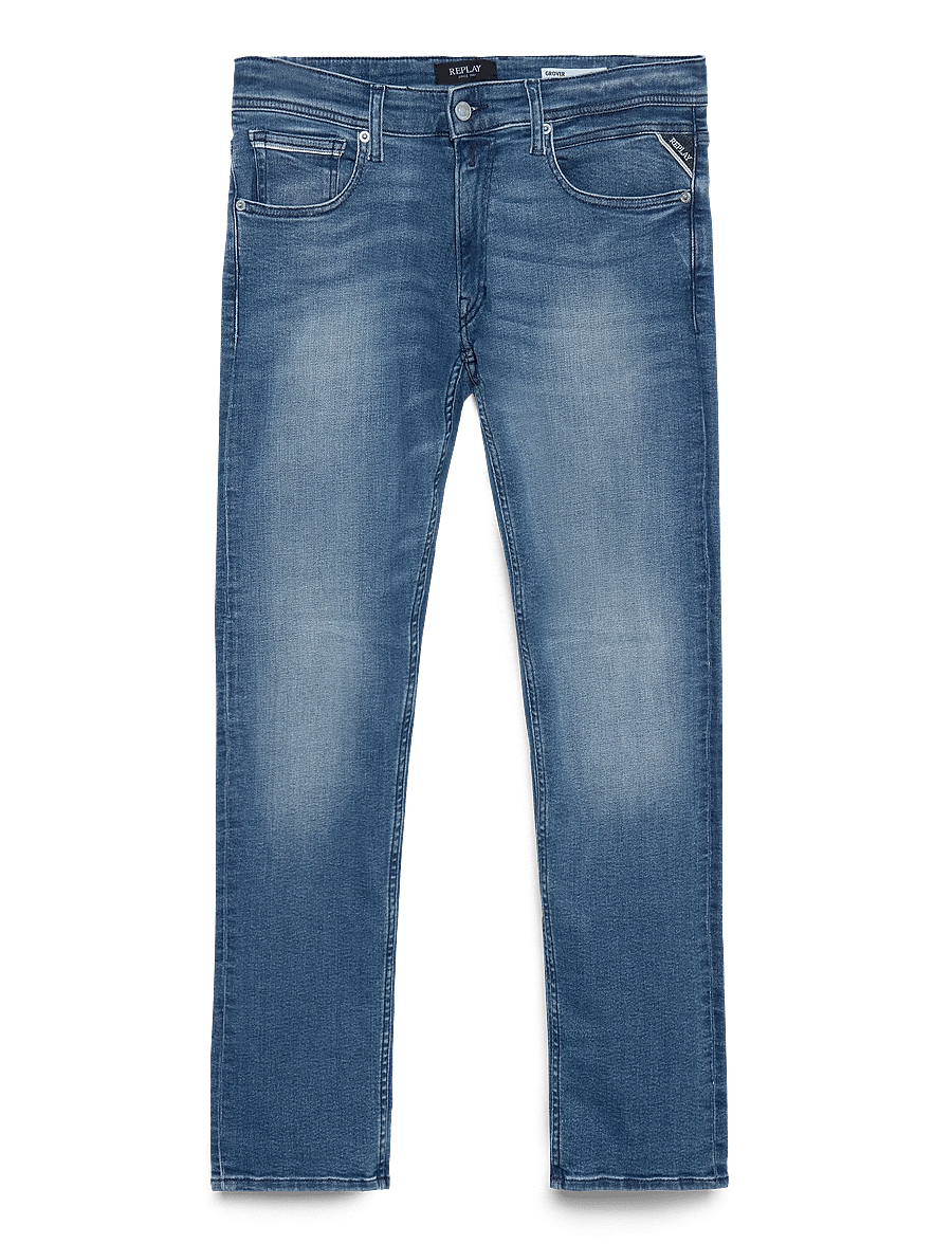Replay - GROVER Trousers STRAIGHT C-Stretch - medium blue - 1