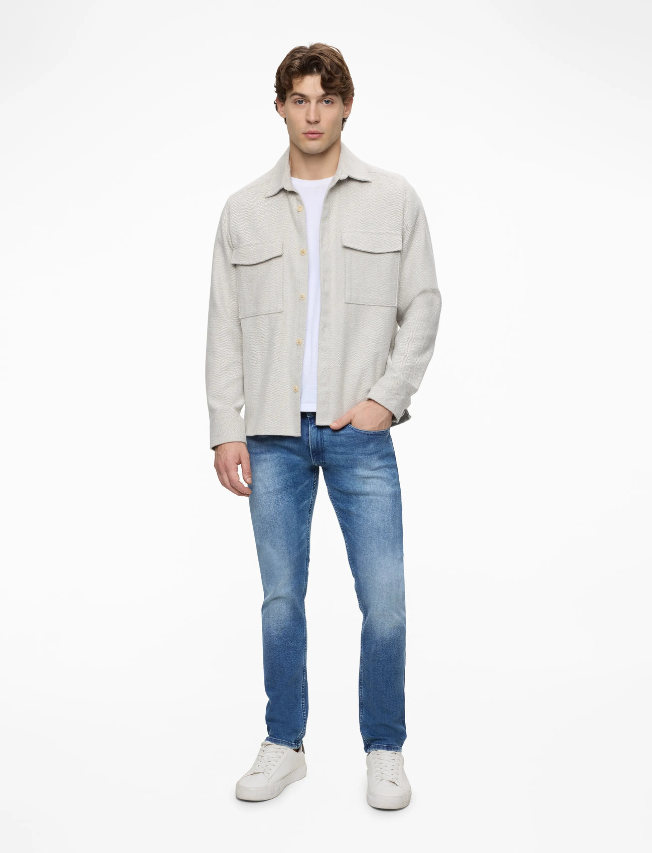 Replay - GROVER Trousers STRAIGHT C-Stretch - medium blue - 2