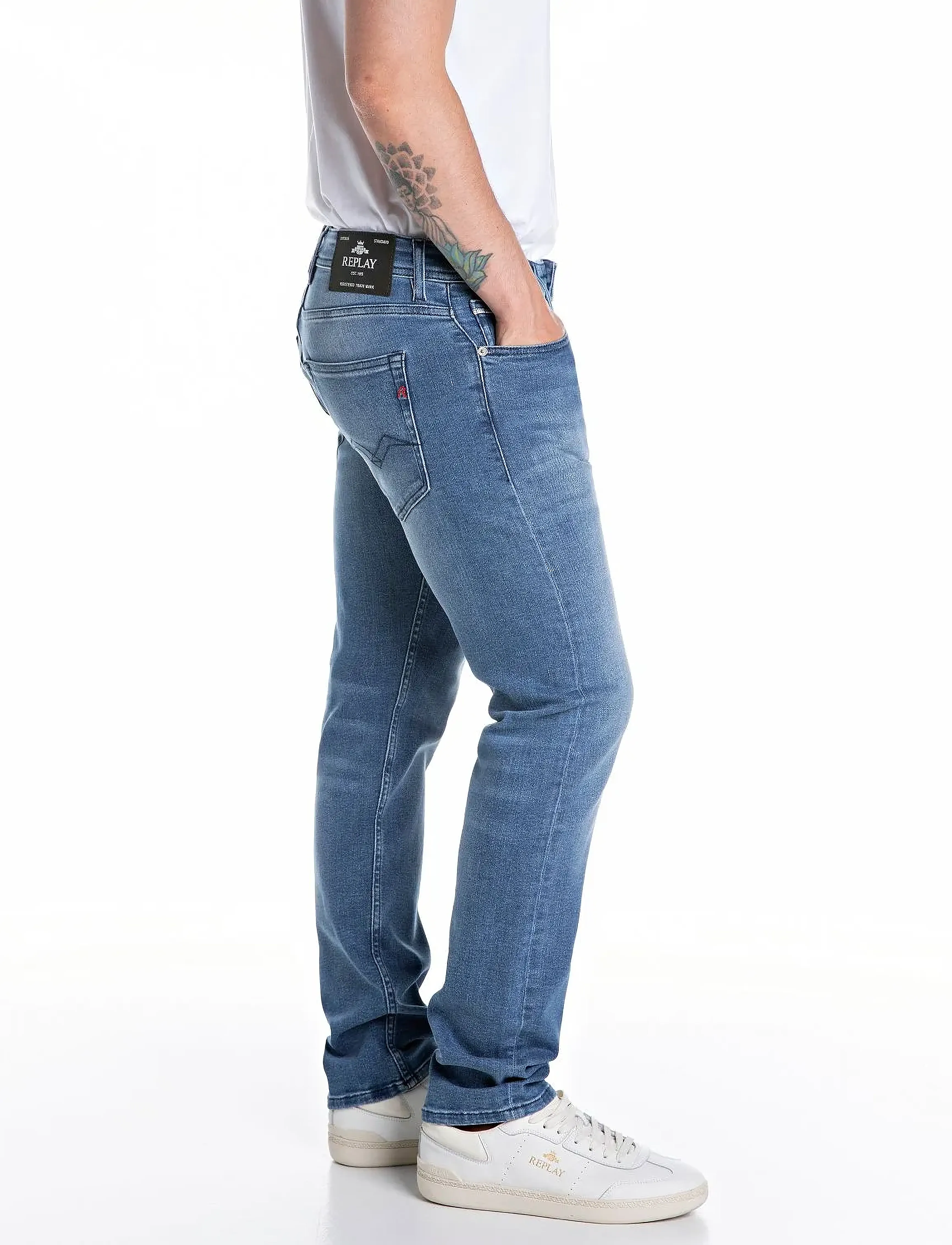 REPLAY Grover Trousers Straight C-Stretch straight leg jeans herr – bild 4