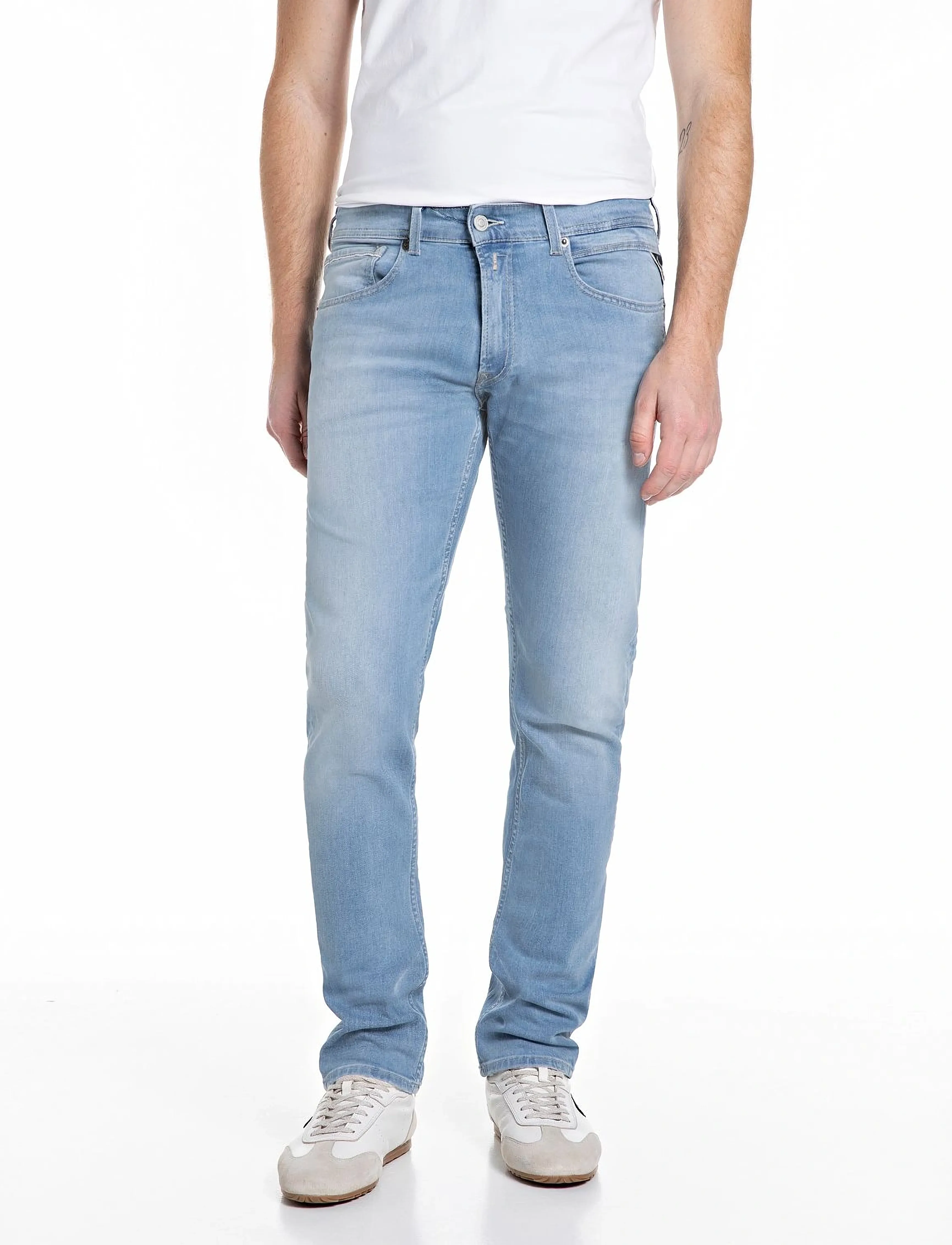 Replay - GROVER Trousers STRAIGHT 99 Denim - regular jeans - blue - 0