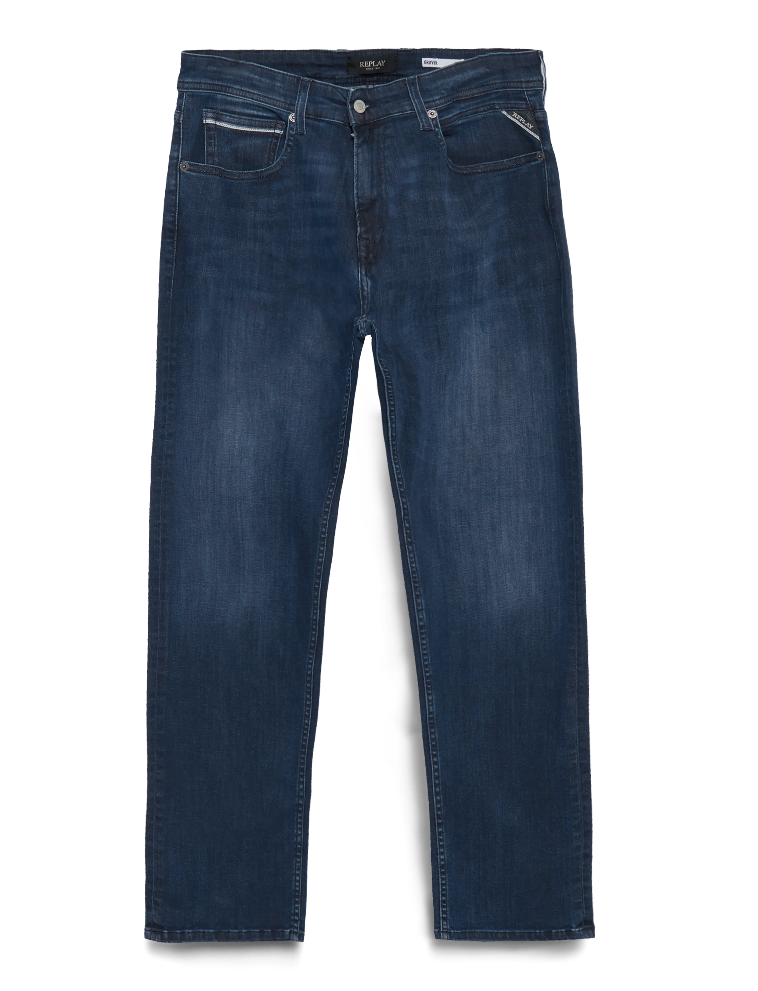 Replay GROVER Trousers STRAIGHT C-Stretch - Replay - MEDIUM BLUE / blue