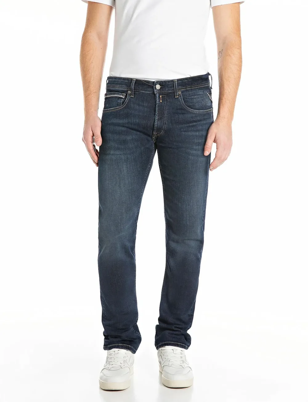 Replay - GROVER Trousers STRAIGHT 99 Denim - regular jeans - blue - 0