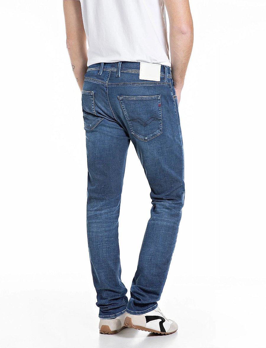 Replay - GROVER Trousers STRAIGHT Hyperflex Matrix - klassikalised teksad - medium blue - 3