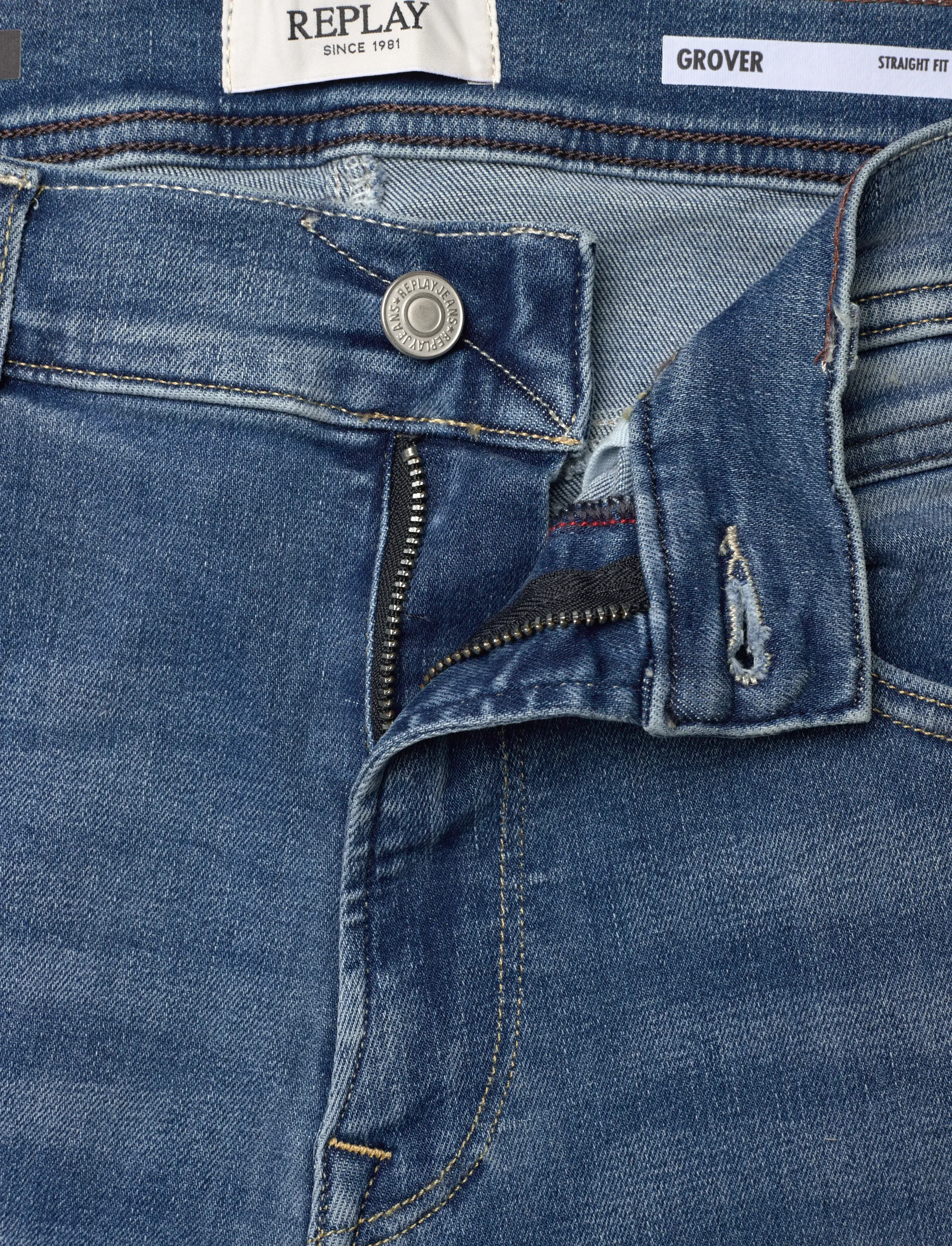 Replay - GROVER Trousers STRAIGHT HYPERFLEX ORIGINAL - regular jeans - medium blue - 5