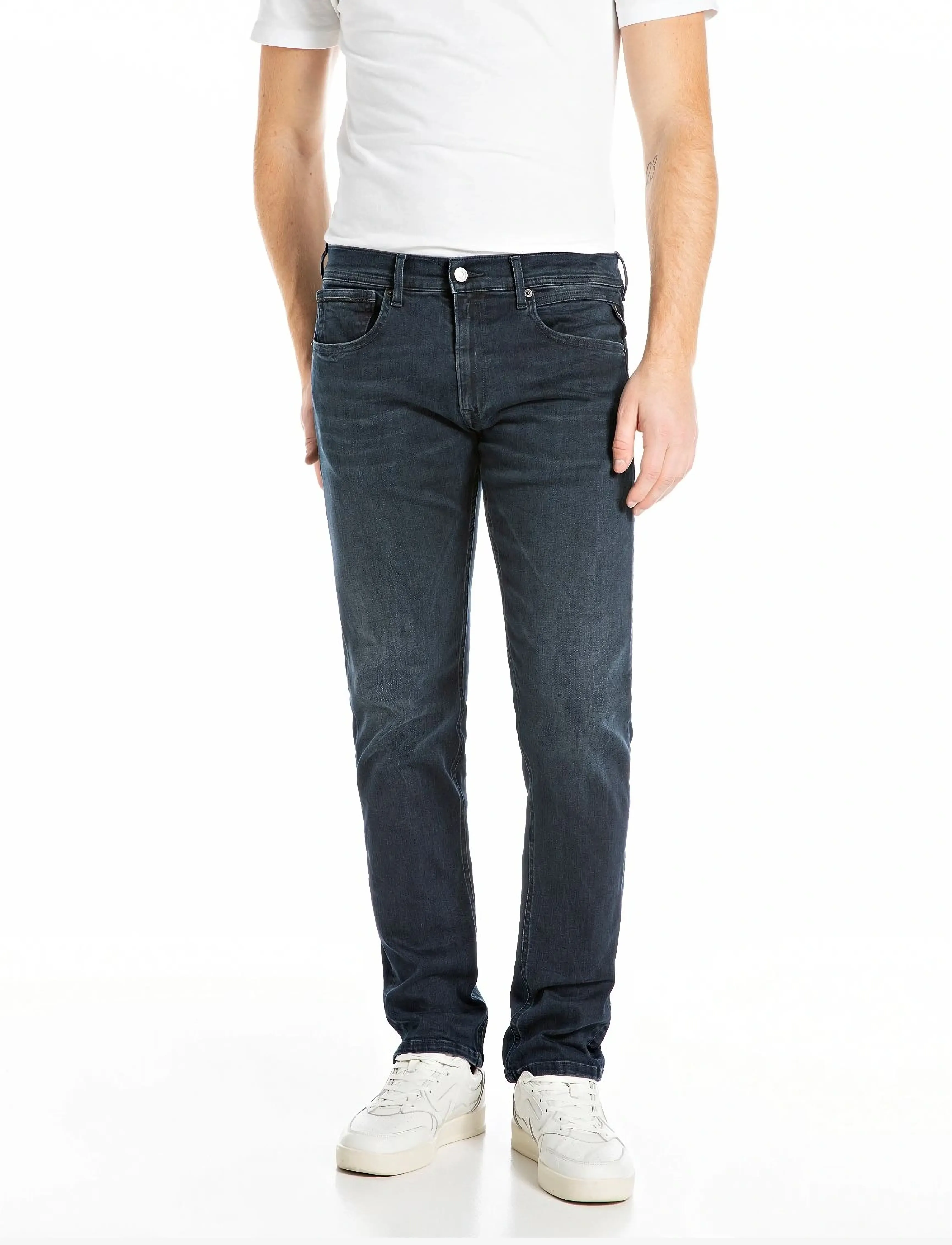 Replay Grover Trousers Straight Hyperflex Original, 30 x 32, Jeans, Marineblau - Regular, Männerswear