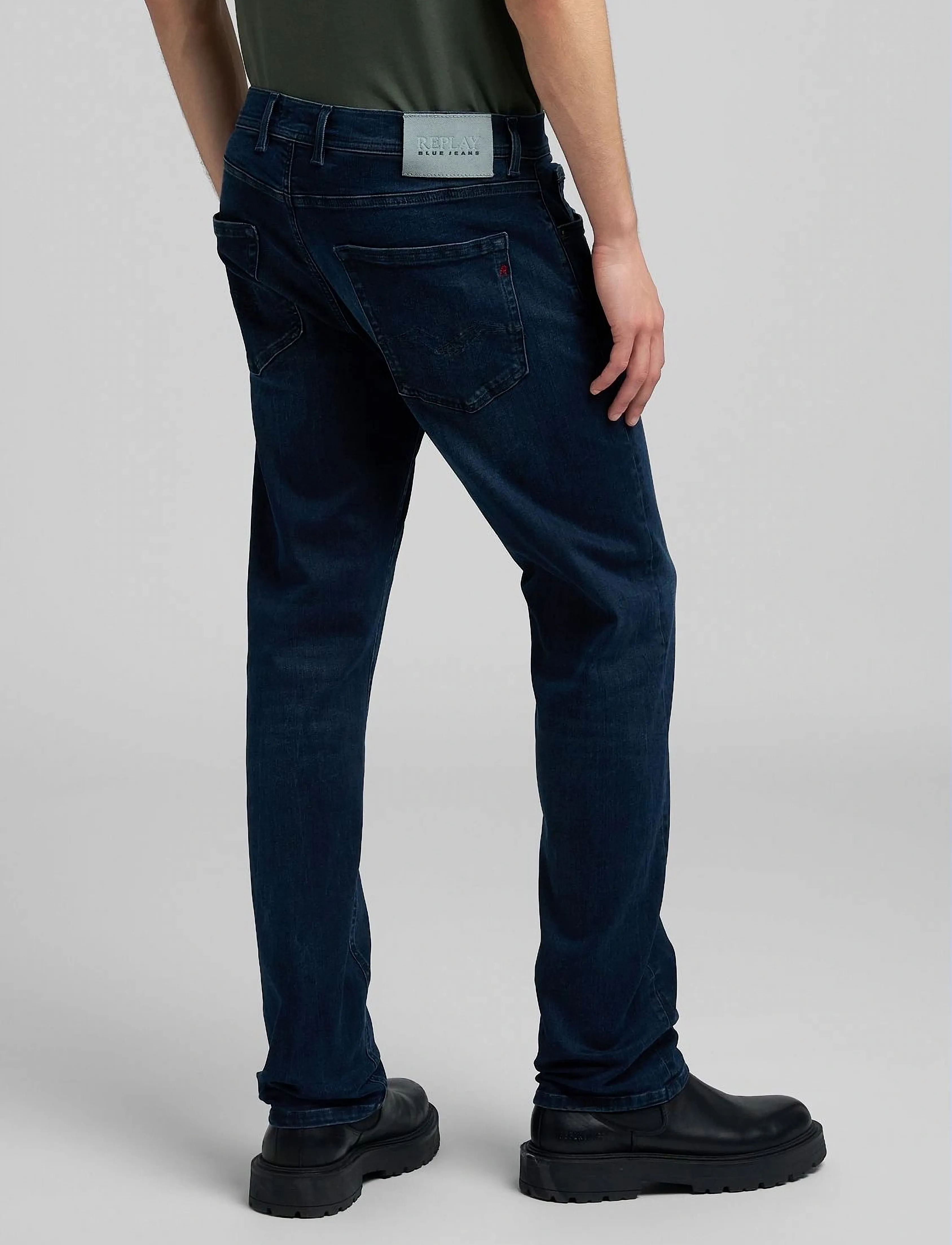 Replay GROVER Trousers STRAIGHT HYPERFLEX ORIGINAL - Jeans - DARK BLUE / navy