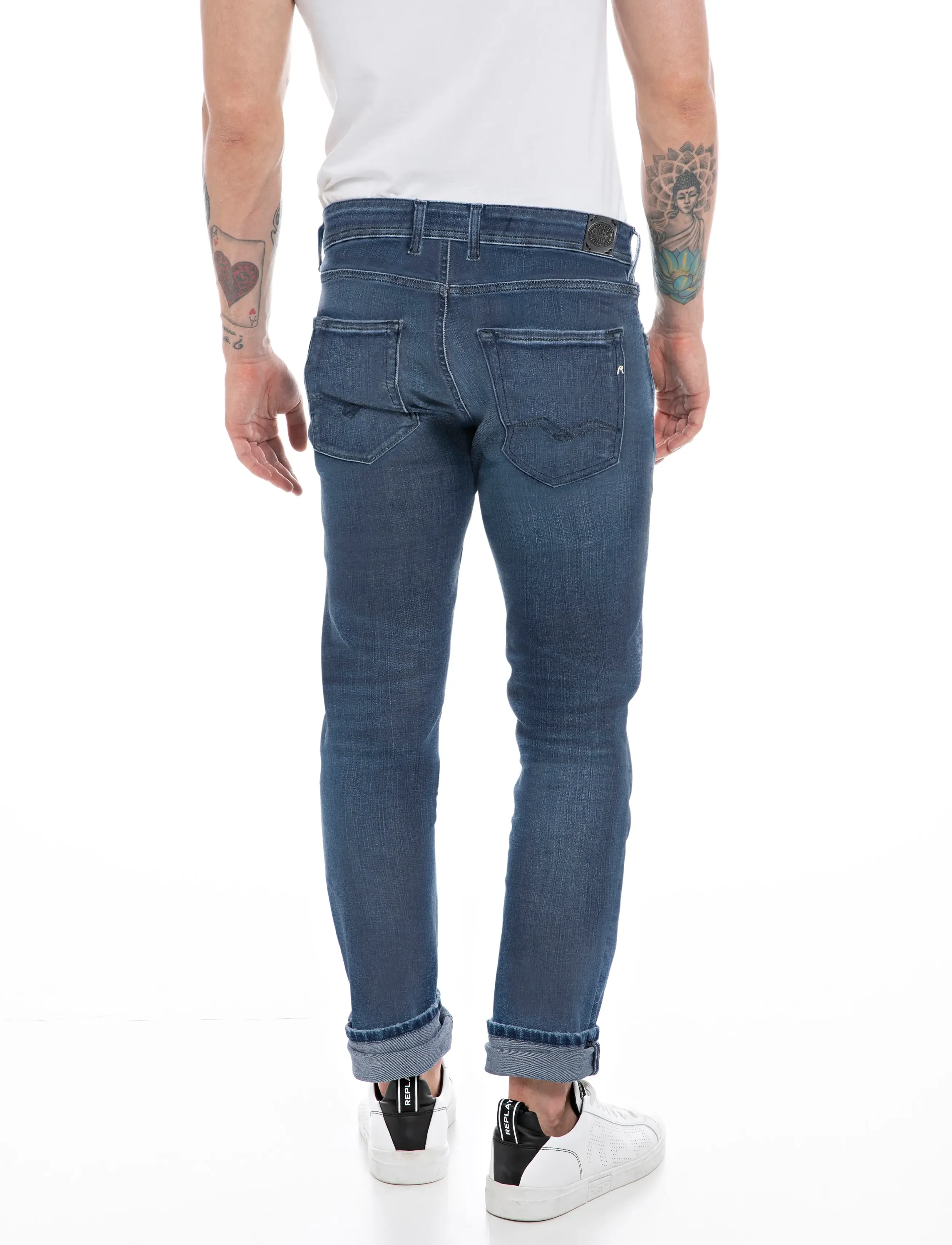 Replay - GROVER STRAIGHT Hyper Cloud Sustainable DENIM Trousers - regular jeans - blue - 3