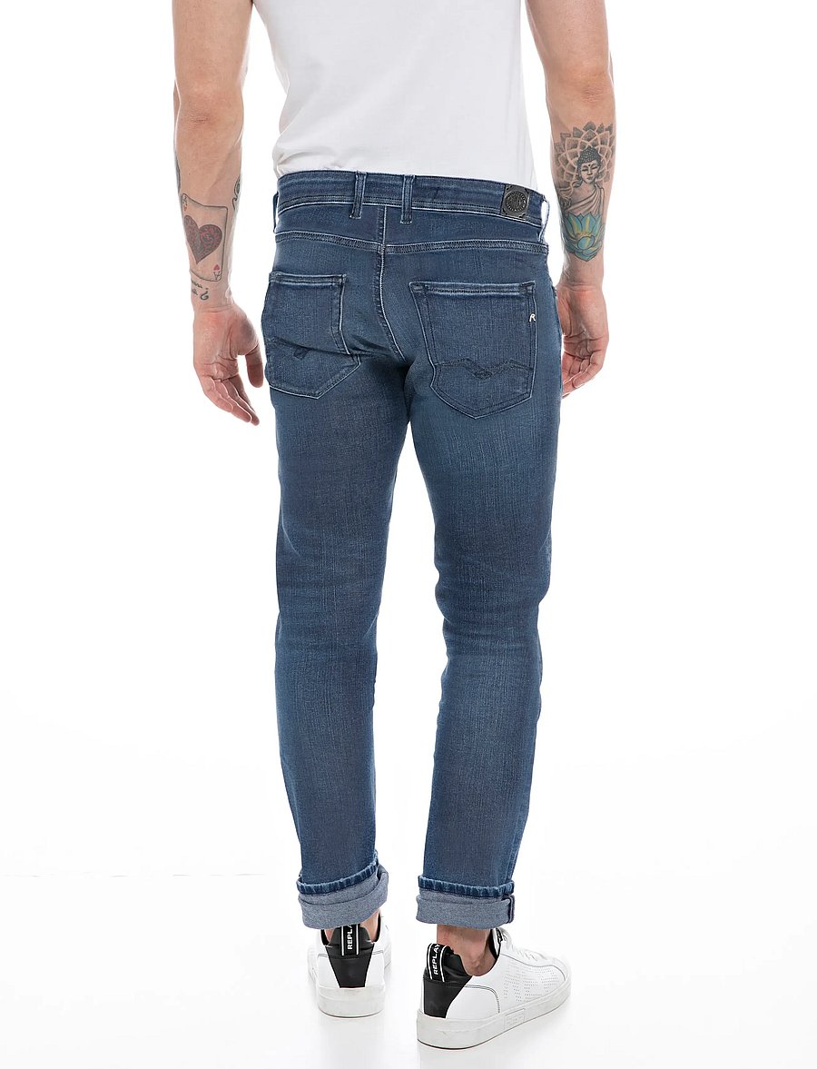 Replay - GROVER STRAIGHT Hyper Cloud Sustainable DENIM Trousers - normale jeans - blue - 3