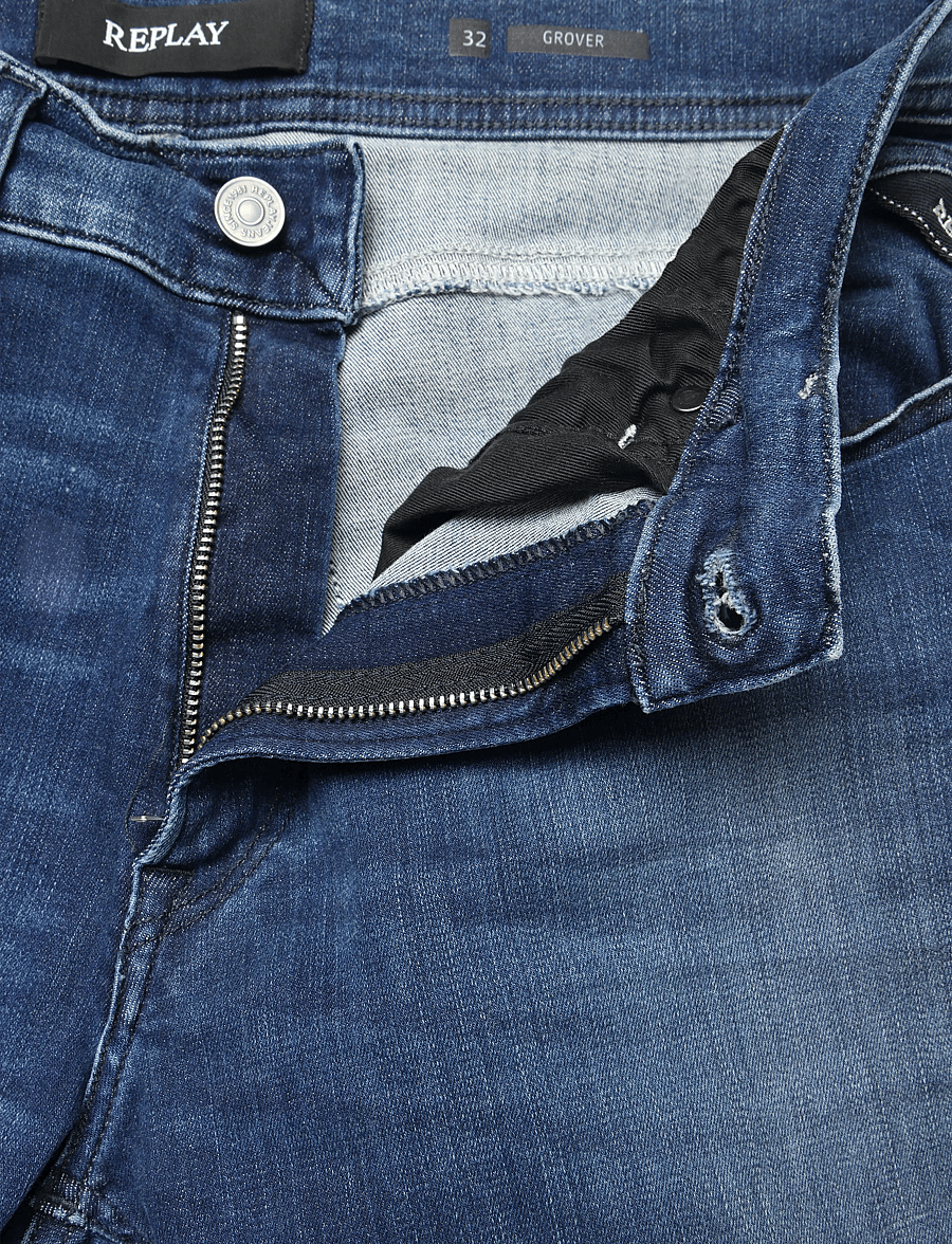 Replay - GROVER STRAIGHT Hyper Cloud Sustainable DENIM Trousers - normale jeans - blue - 5