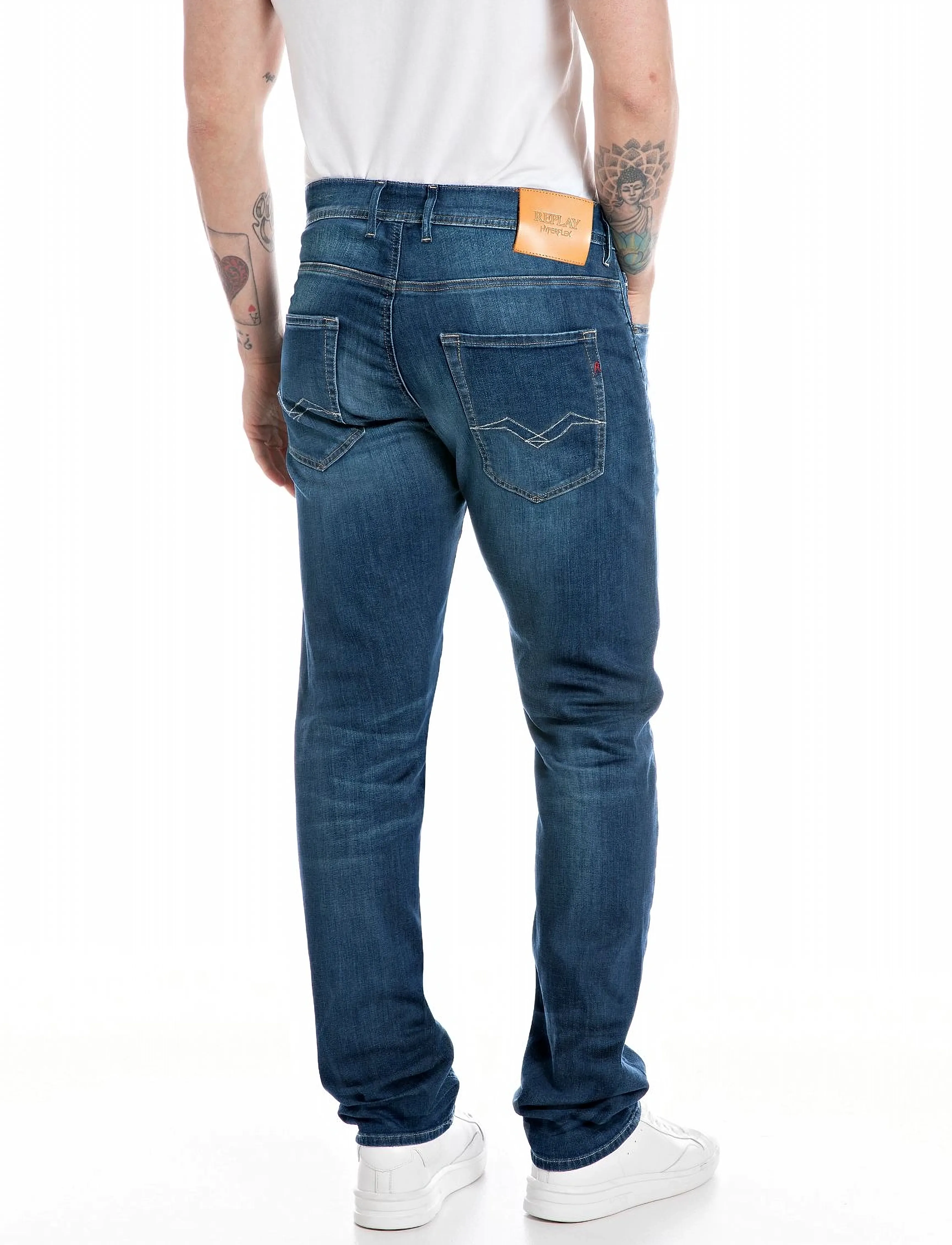 Replay - GROVER Trousers STRAIGHT HYPERFLEX ECO PLUS - blue - 3