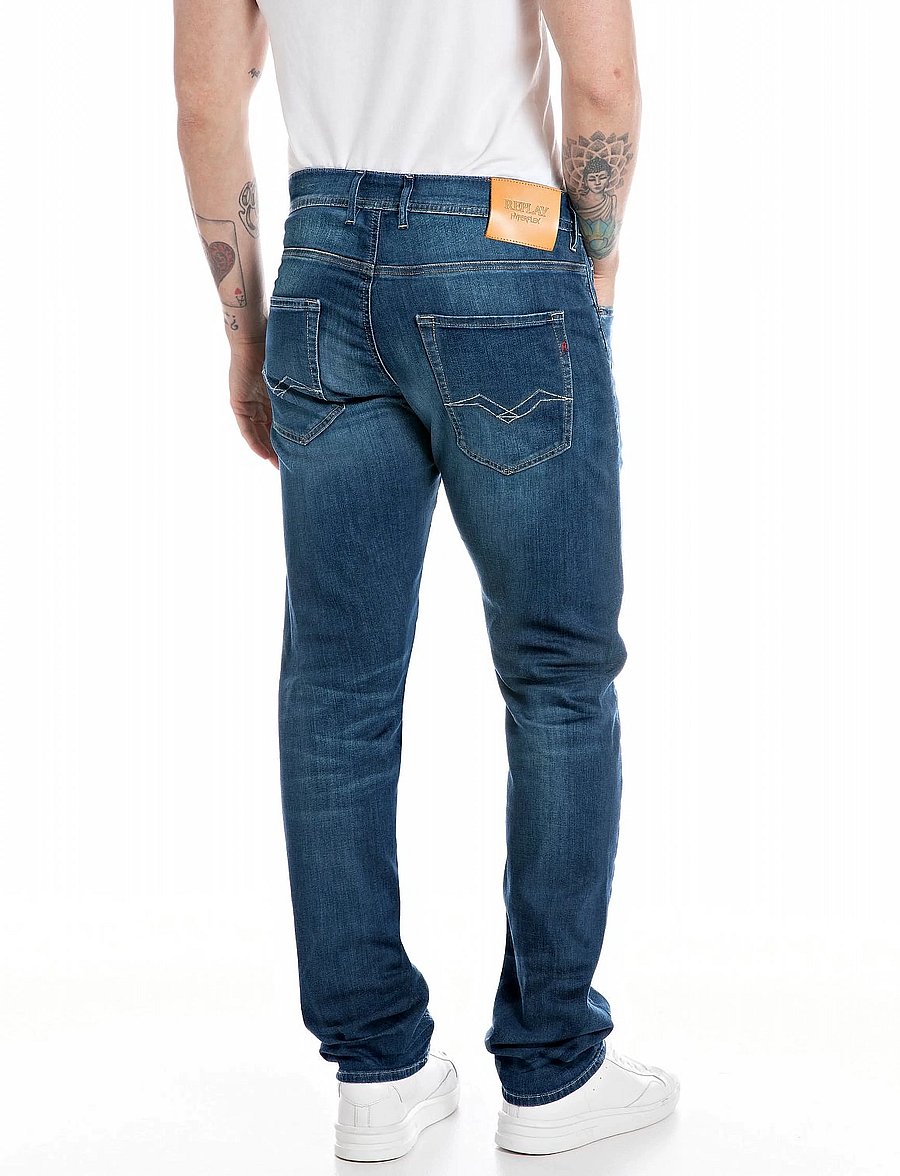 Replay - GROVER Trousers STRAIGHT HYPERFLEX ECO PLUS - blue - 3
