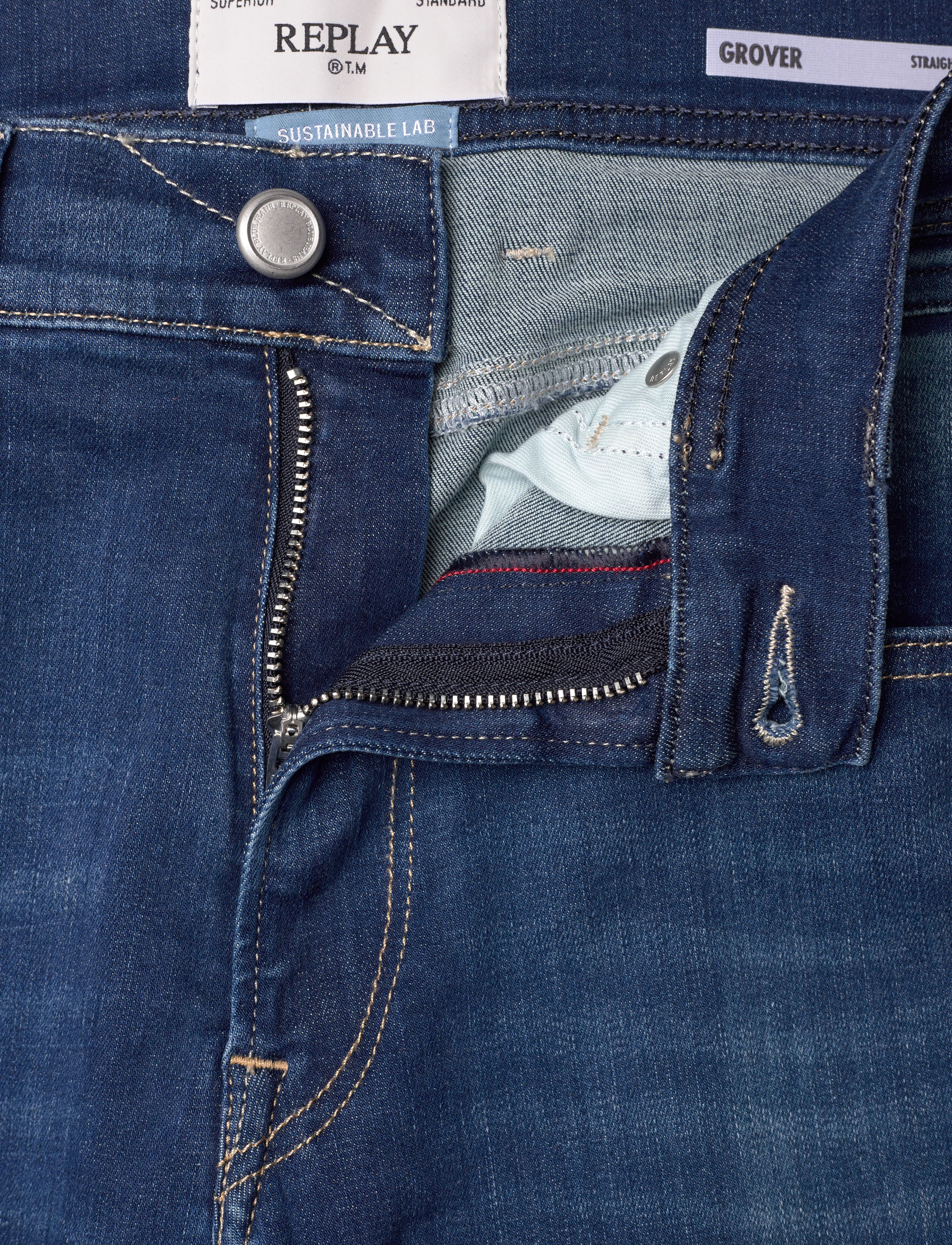 Replay - GROVER Trousers STRAIGHT HYPERFLEX ECO PLUS - blue - 5