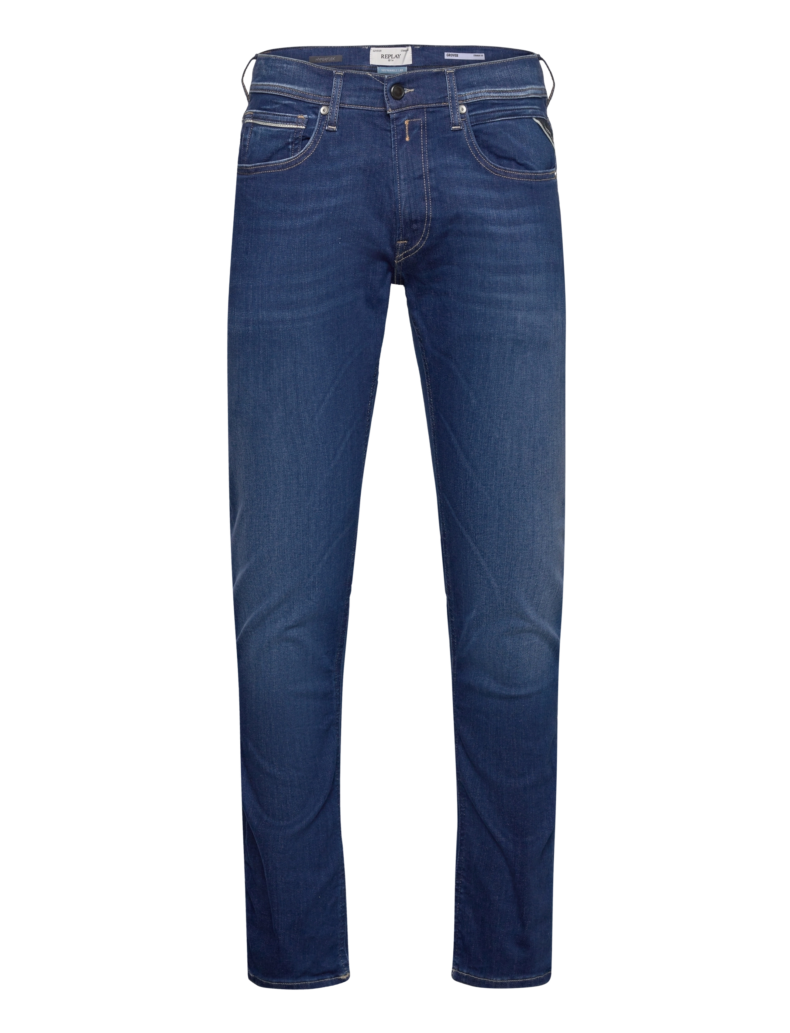 Replay GROVER Trousers STRAIGHT HYPERFLEX ECO PLUS,Sustainable - Jeans - MEDIUM BLUE / blue