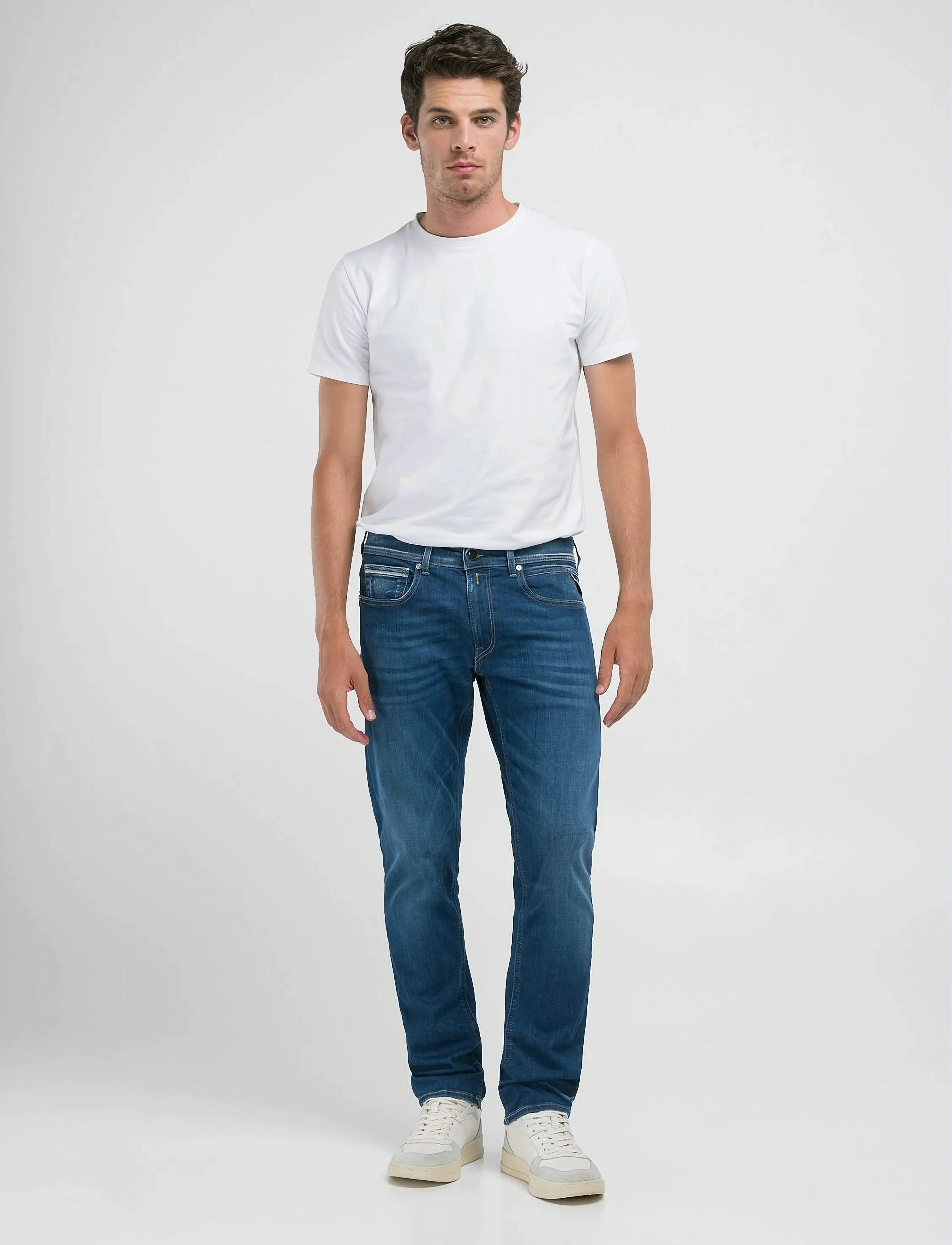 Replay - GROVER Trousers STRAIGHT HYPERFLEX ECO PLUS,Sustainable - bukser & jeans - medium blue - 4
